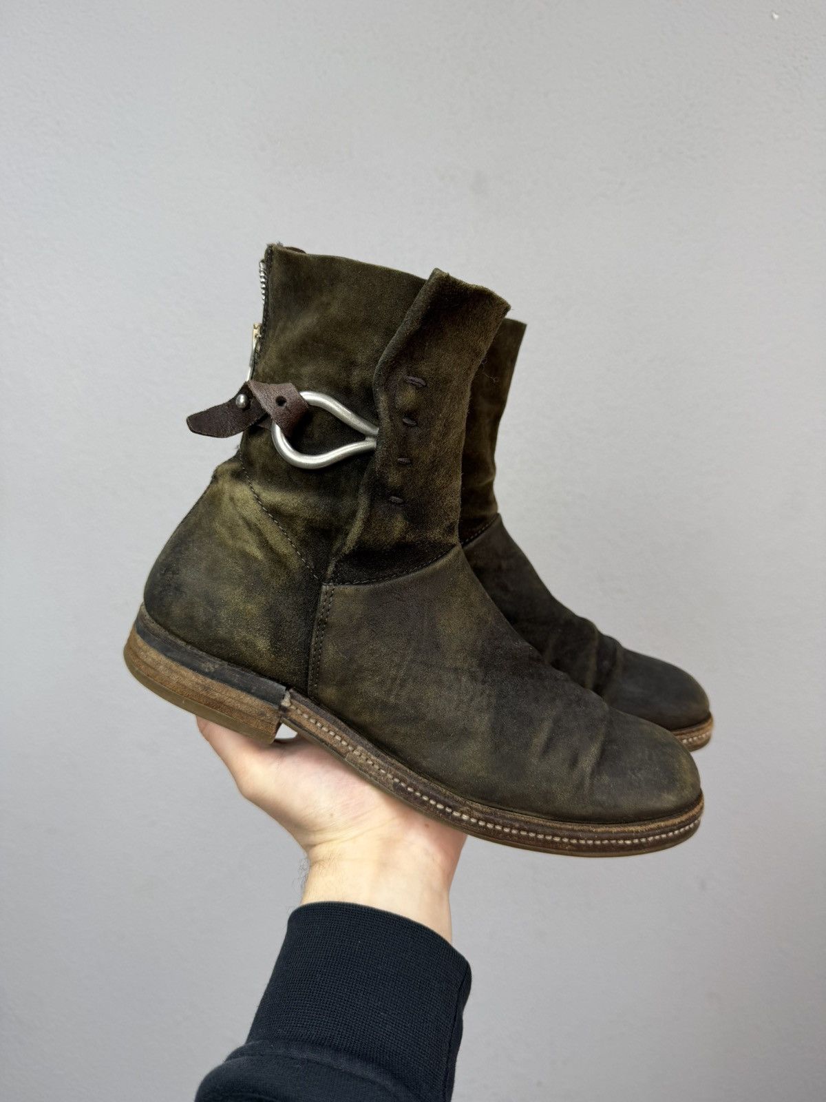 If Six Was Nine Vintage Italian AS 98 Vibe YSL Style Leather Biker Boots Size US 8.5 / EU 41-42 - 3 Thumbnail