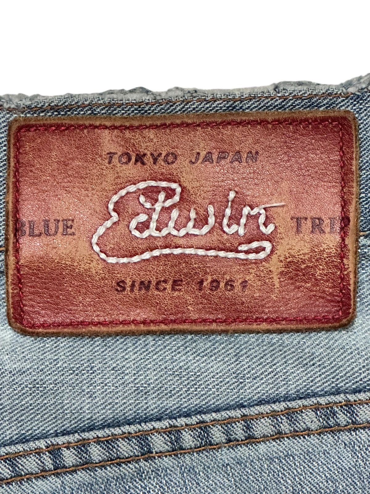 Edwin EDWIN BTJ03 Straight Leg Distressed Japan Denim Faded Wash Size US 34 / EU 50 - 10 Thumbnail