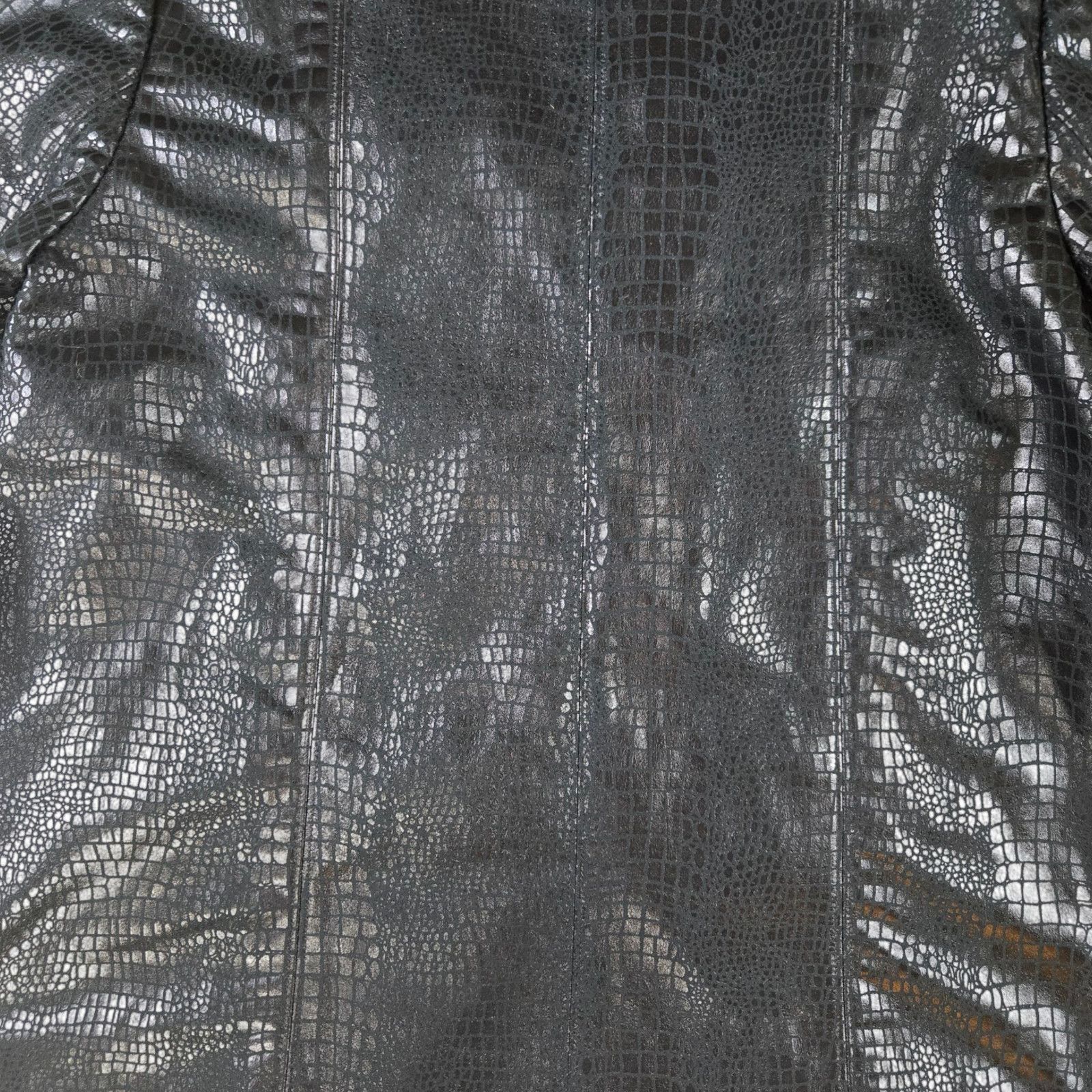 Other Y2K Black Faux Leather Croc Embossed Jacket Size Large Size L / US 10 / IT 46 - 9 Thumbnail