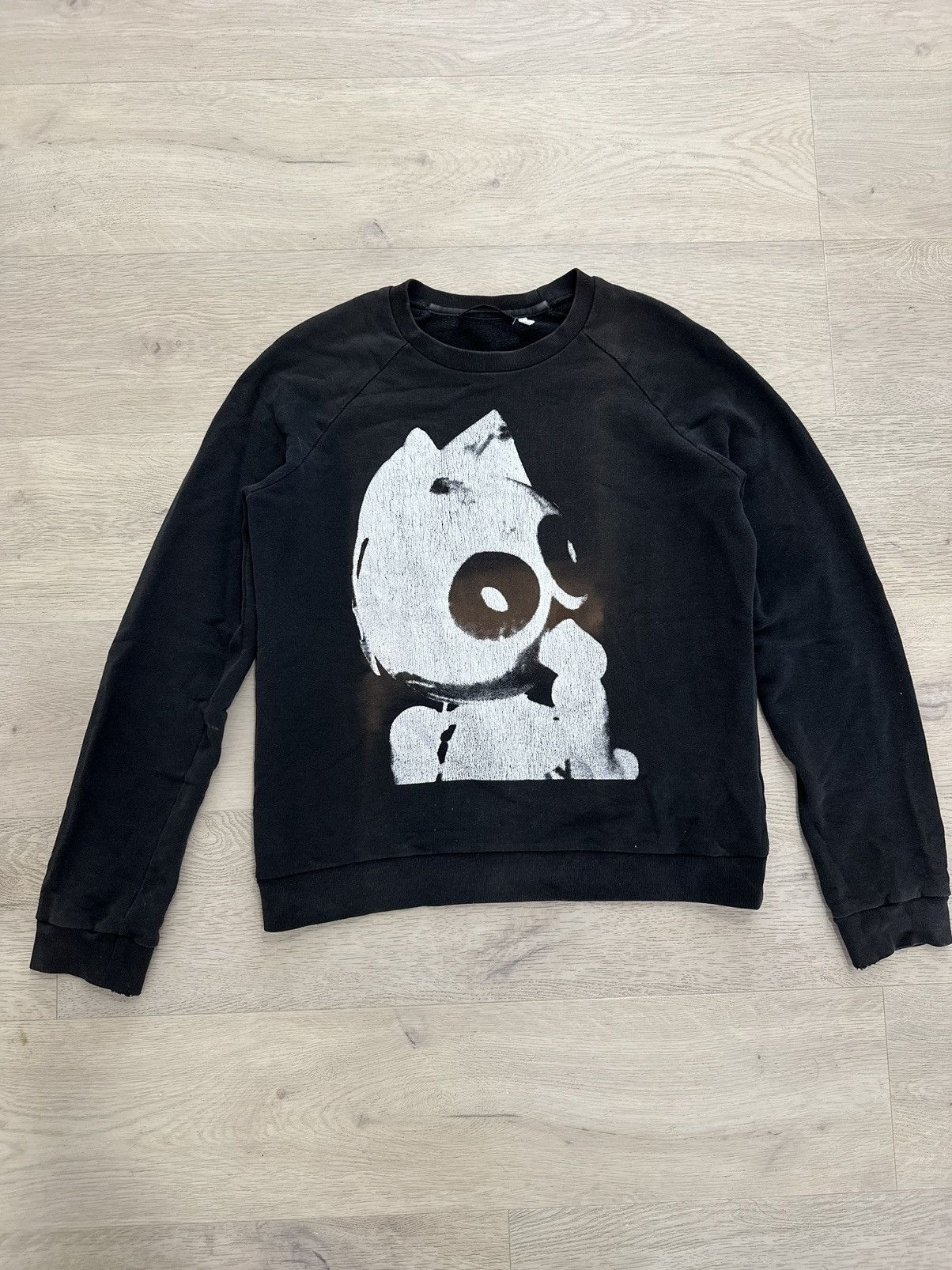 Pre-owned Helmut Lang Felix The Cat 2003 Sweatshirt In Black
