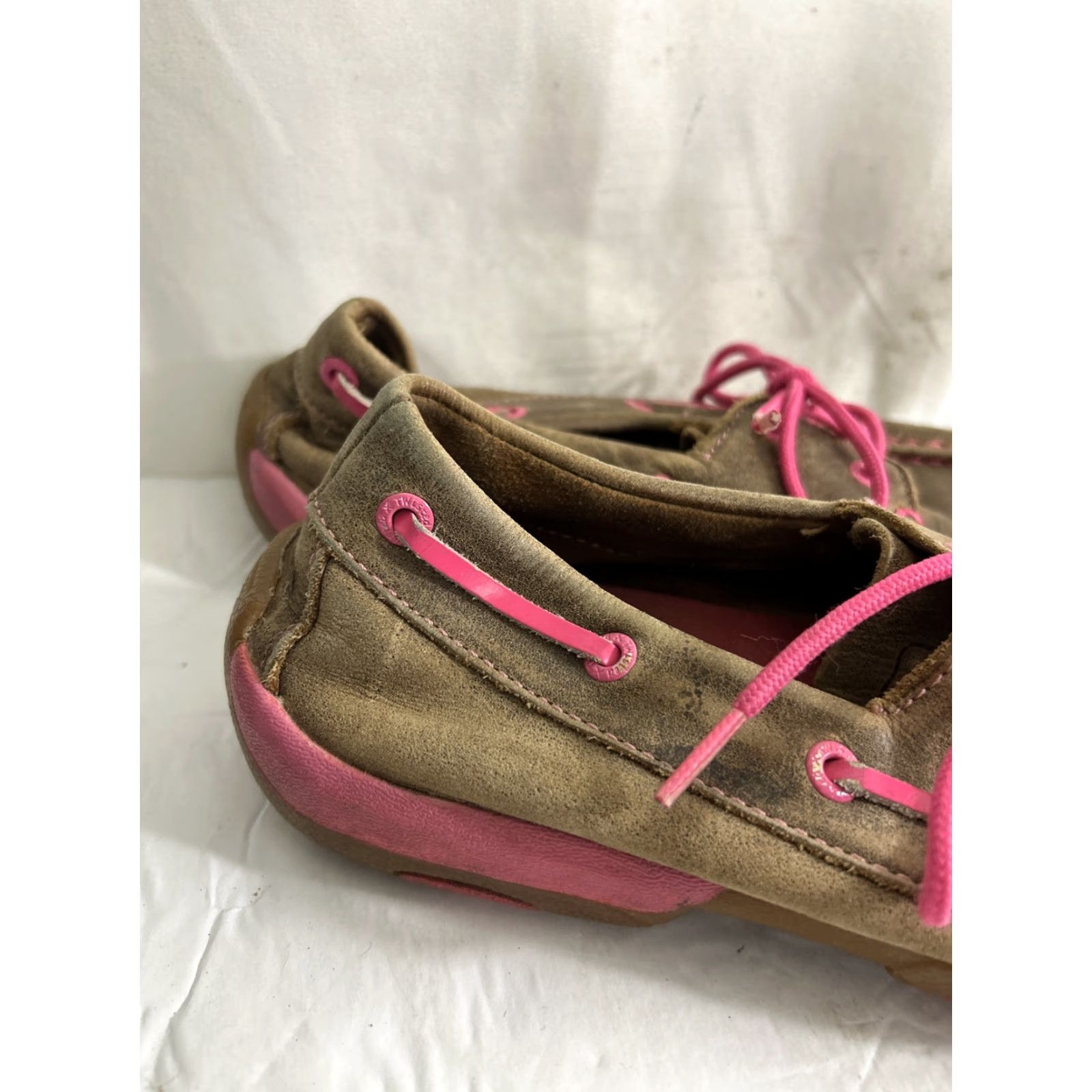 Twisted X Twisted X Women Boat Shoe Flat Leather Brown Pink 8.5 M-US Spring Summer Casual Party/Cocktail Travel Womens Size US 9 / IT 39 - 4 Thumbnail
