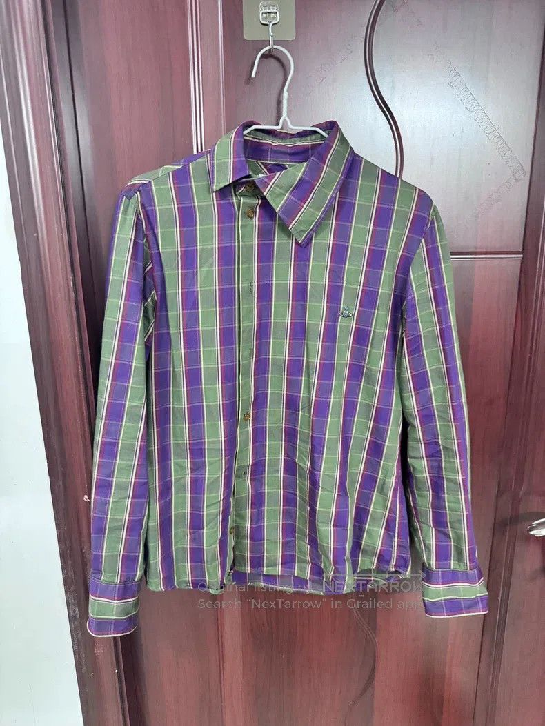 Vivienne Westwood Vivienne Westwood Plaid Shirt, Purple Green Plaid, Pure Co Size M / US 6-8 / IT 42-44 - 3 Thumbnail