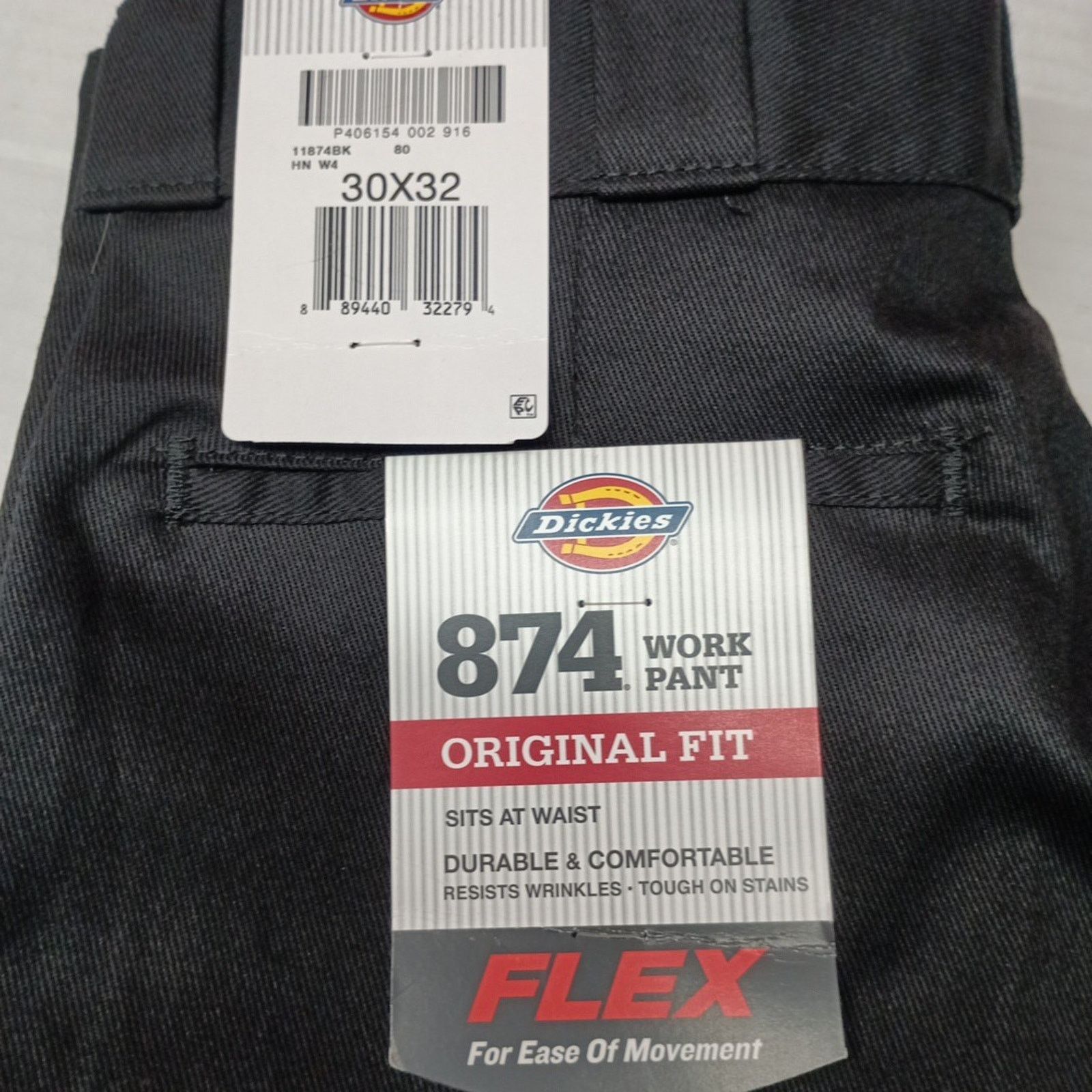 Dickies Dickies 874 Work Pants Men's 30x32 Black Original Fit Flex Size US 30 / EU 46 - 2 Thumbnail
