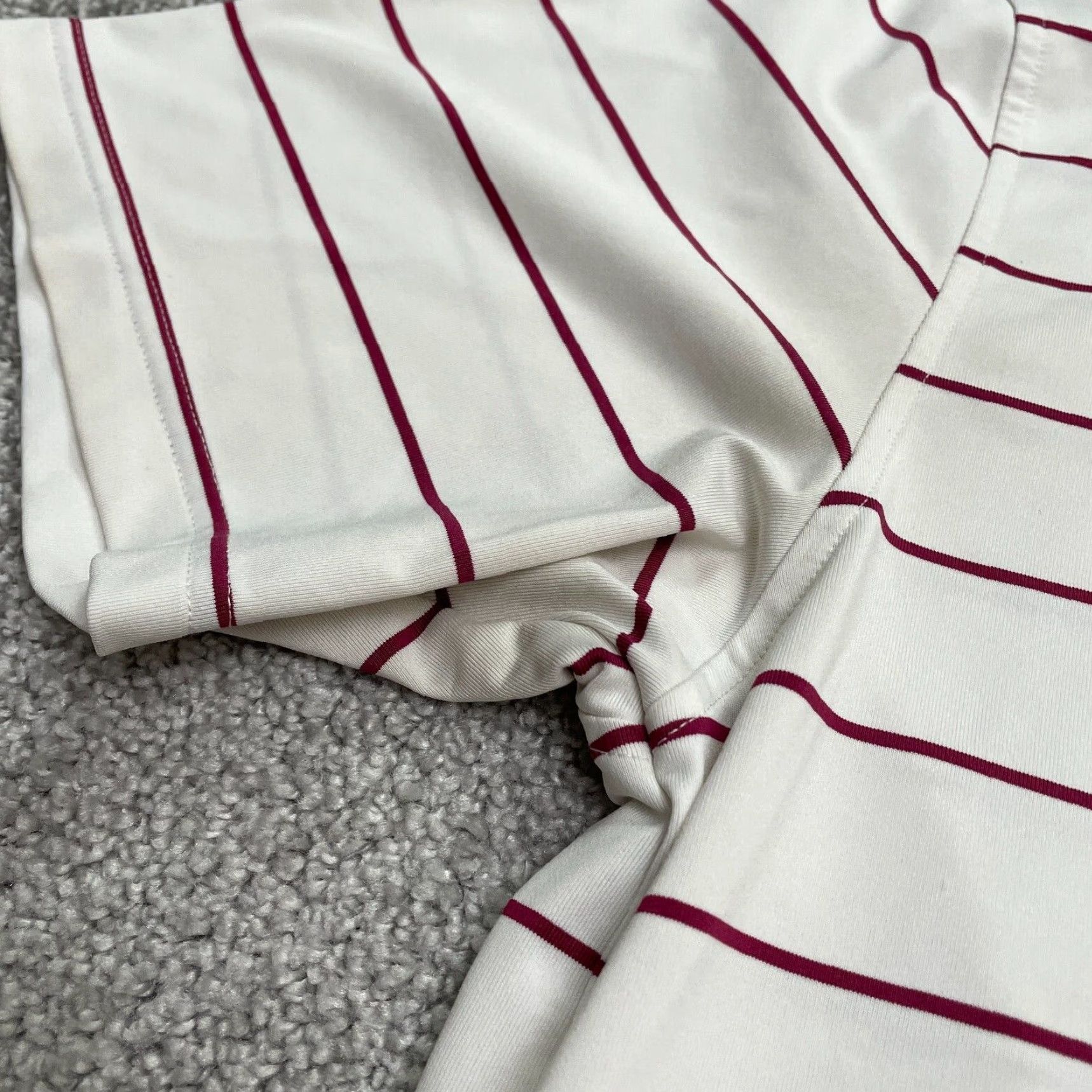 Under Armour Under Armour HeatGear Polo Shirt Mens L White Striped Short Sleeve Golf Activewear Top Size US L / EU 52-54 / 3 - 7 Thumbnail