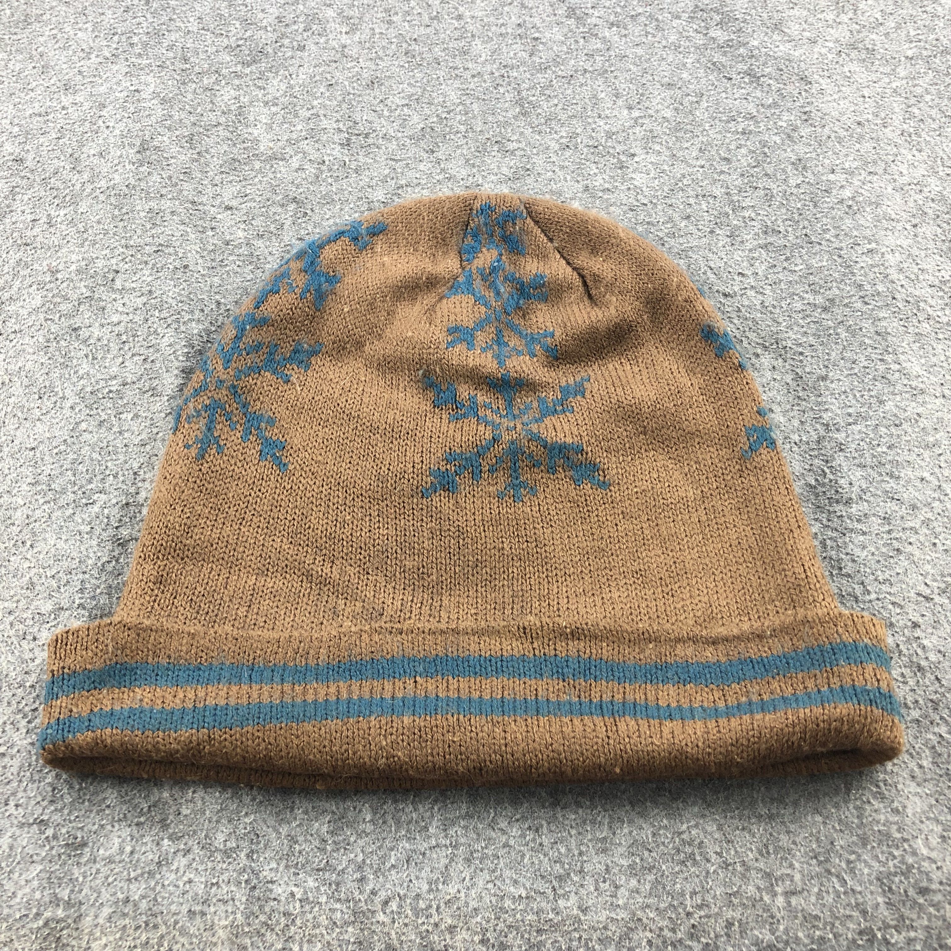 Japanese Brand Unknown Snow Crystal Brown Beanie Snowcap Snow Hat B390 Size ONE SIZE - 4 Thumbnail