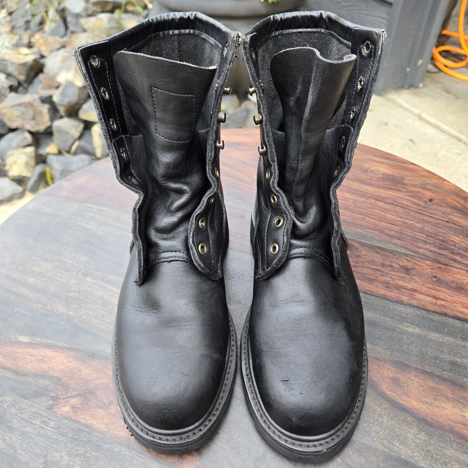 Red Wing Vintage Red Wing Black Leather Women Steel Toe Boots S 7 BB4 Size US 7 / EU 40 - 12 Thumbnail