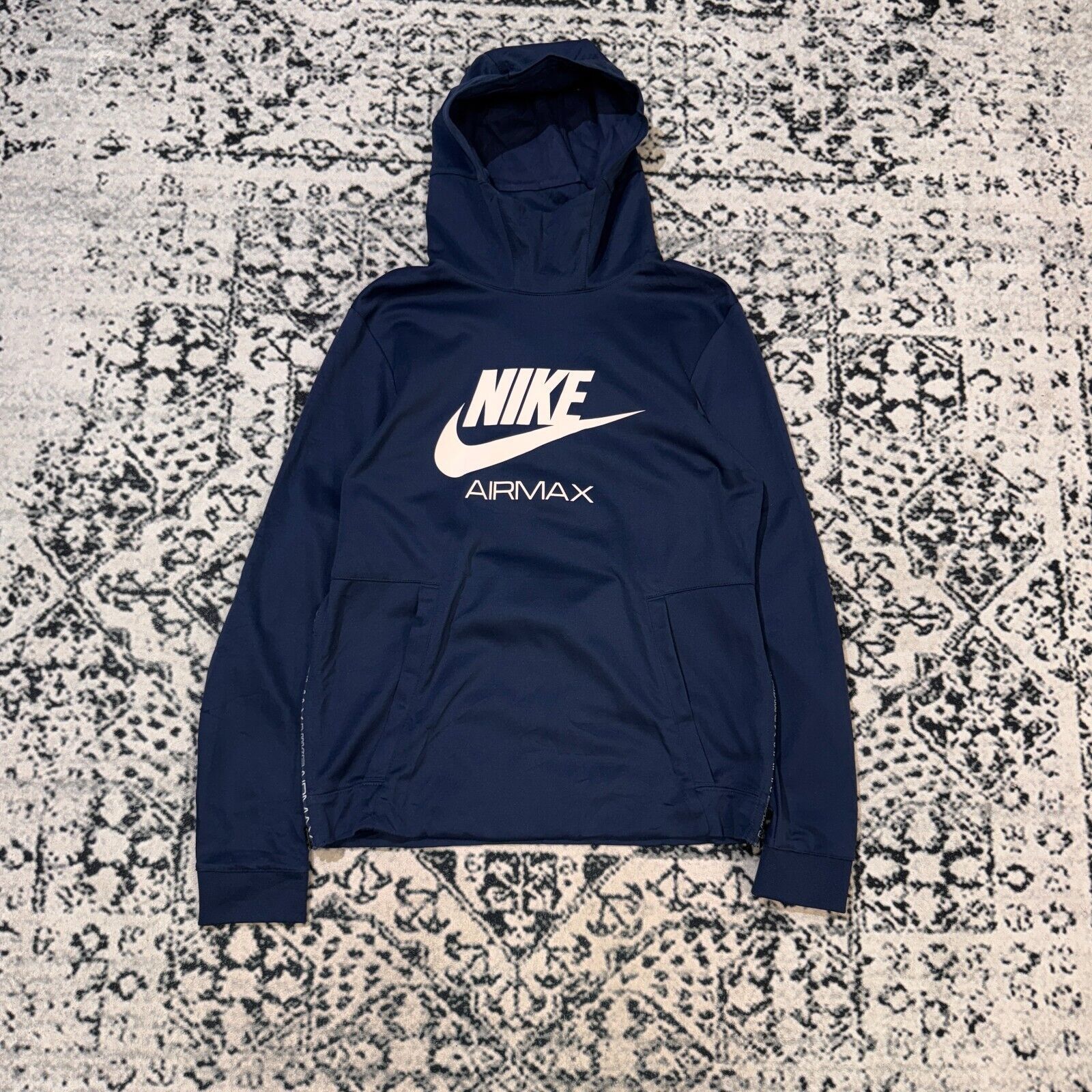 Nike × Vintage Vintage Nike Navy Blue Polyester Hoodie Size S Y2K 90s Size US S / EU 44-46 / 1 - 1 Thumbnail