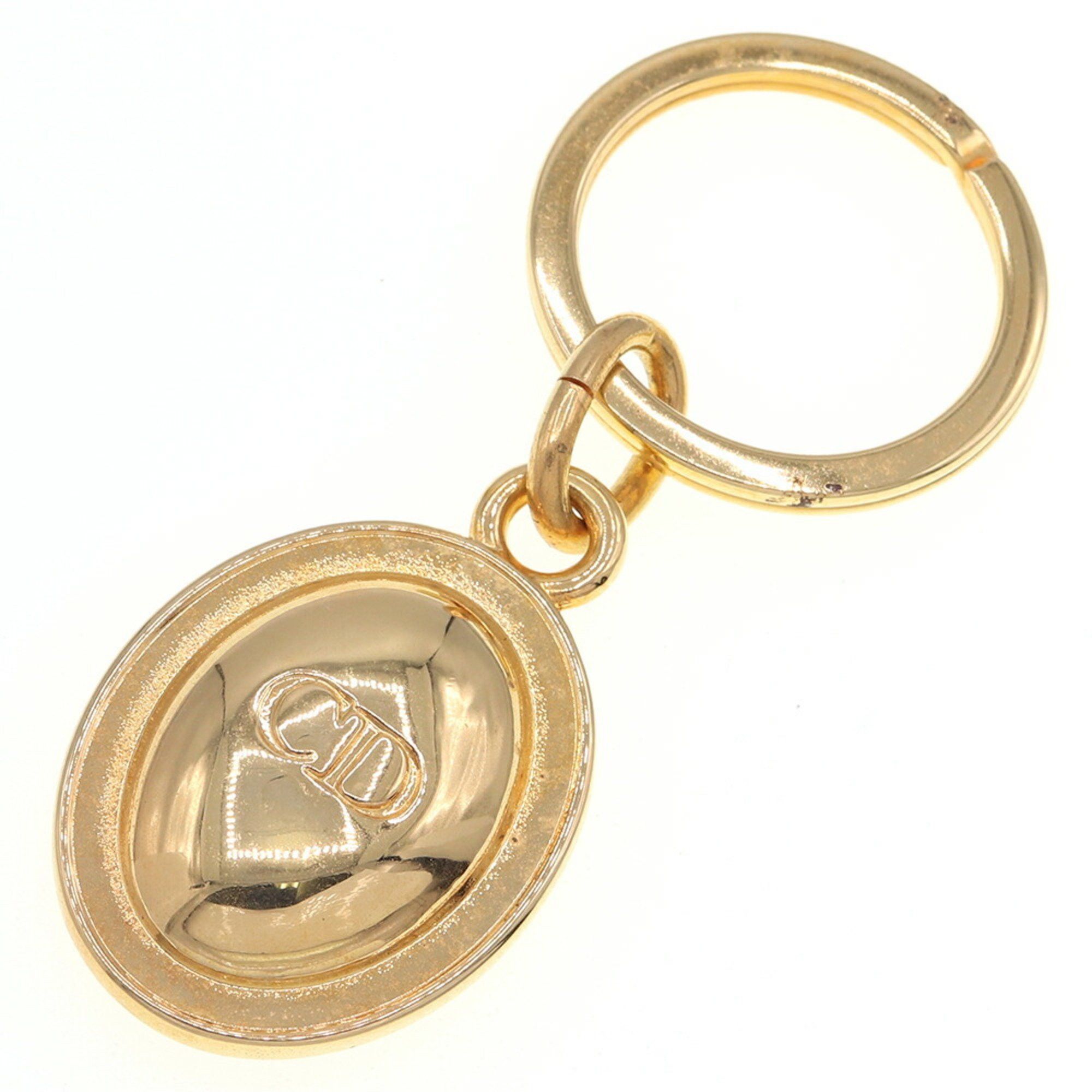 image of Christian Dior Dior Keyring Gold Metal Keychain Women's Christian