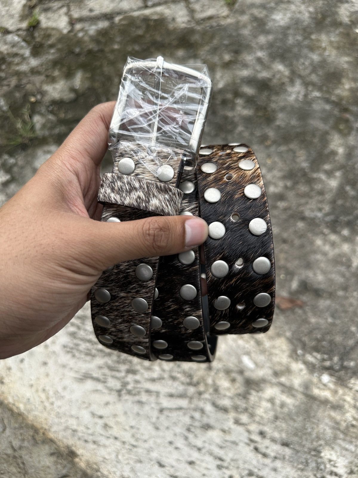 Stussy Stussy 8 Ball Studded belts "Cowhide Hair" Size ONE SIZE - 1 Thumbnail