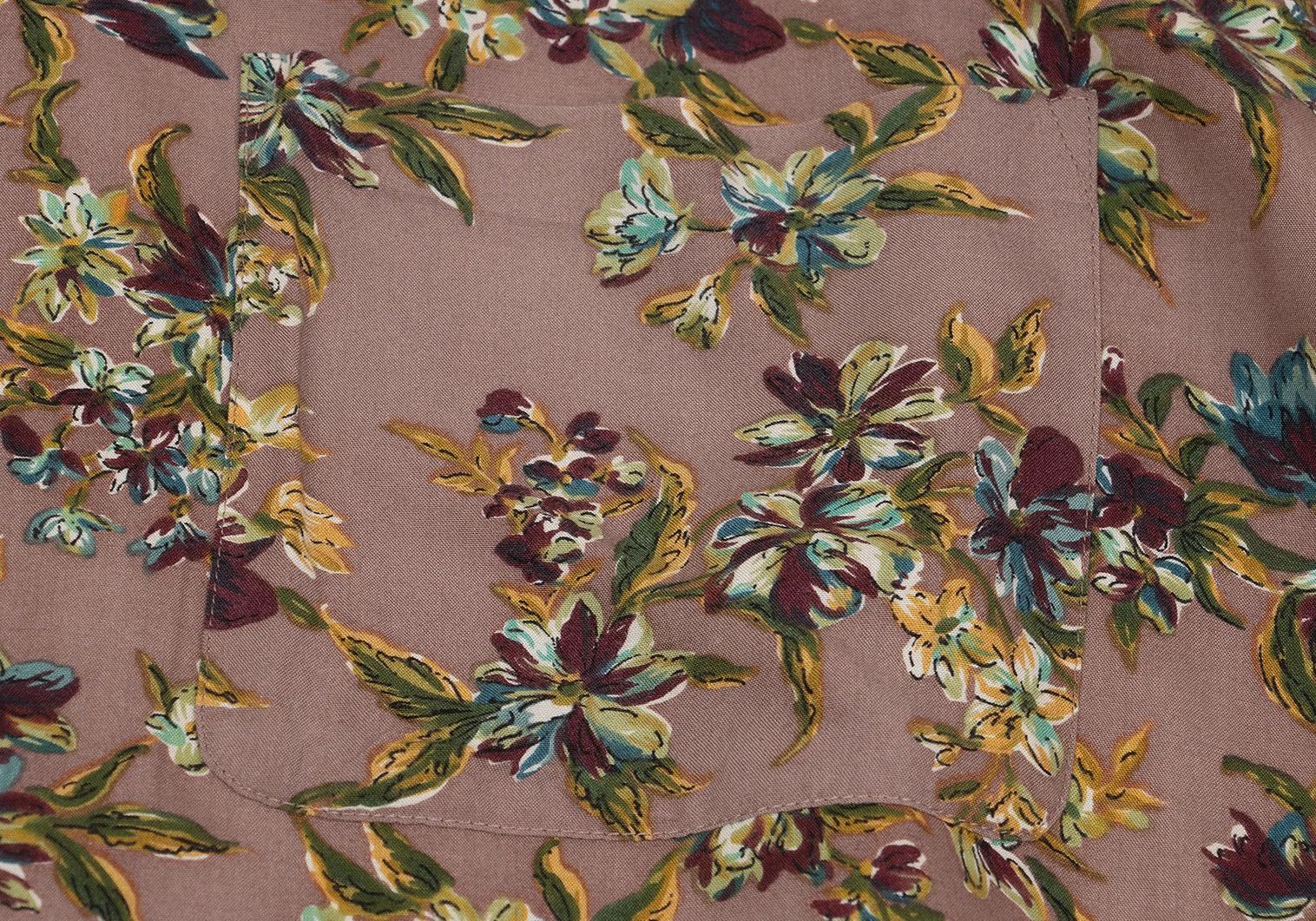 Jean Paul Gaultier Flower Print Rayon Shirt in Mocha Green Yellow Size 48 Size US M / EU 48-50 / 2 - 7 Thumbnail
