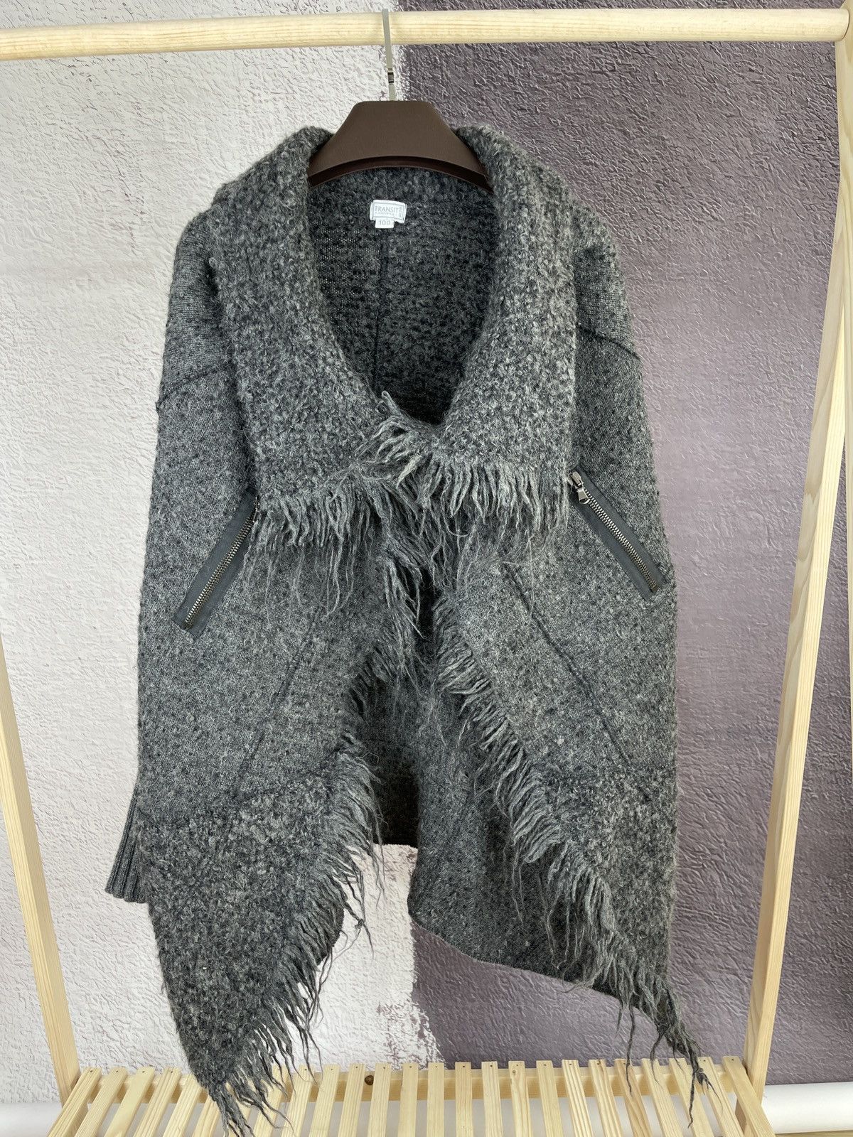 Transit × Transit Uomo Transit Par-Such 100 grey wool alpaca cape coat poncho sz 2 Size M / US 6-8 / IT 42-44 - 13 Thumbnail
