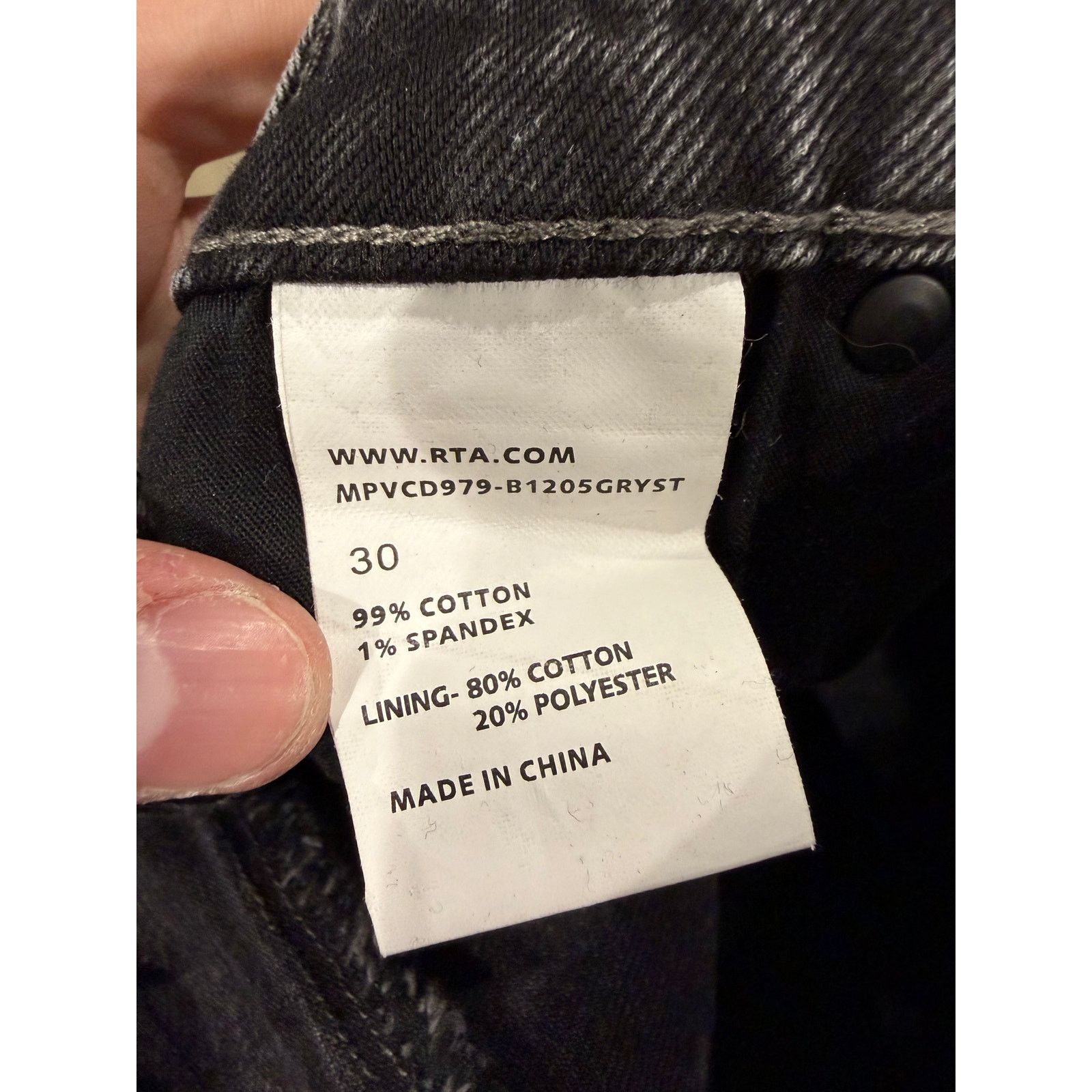 Rta RTA Embossed Grey Jeans Size US 30 / EU 46 - 5 Thumbnail