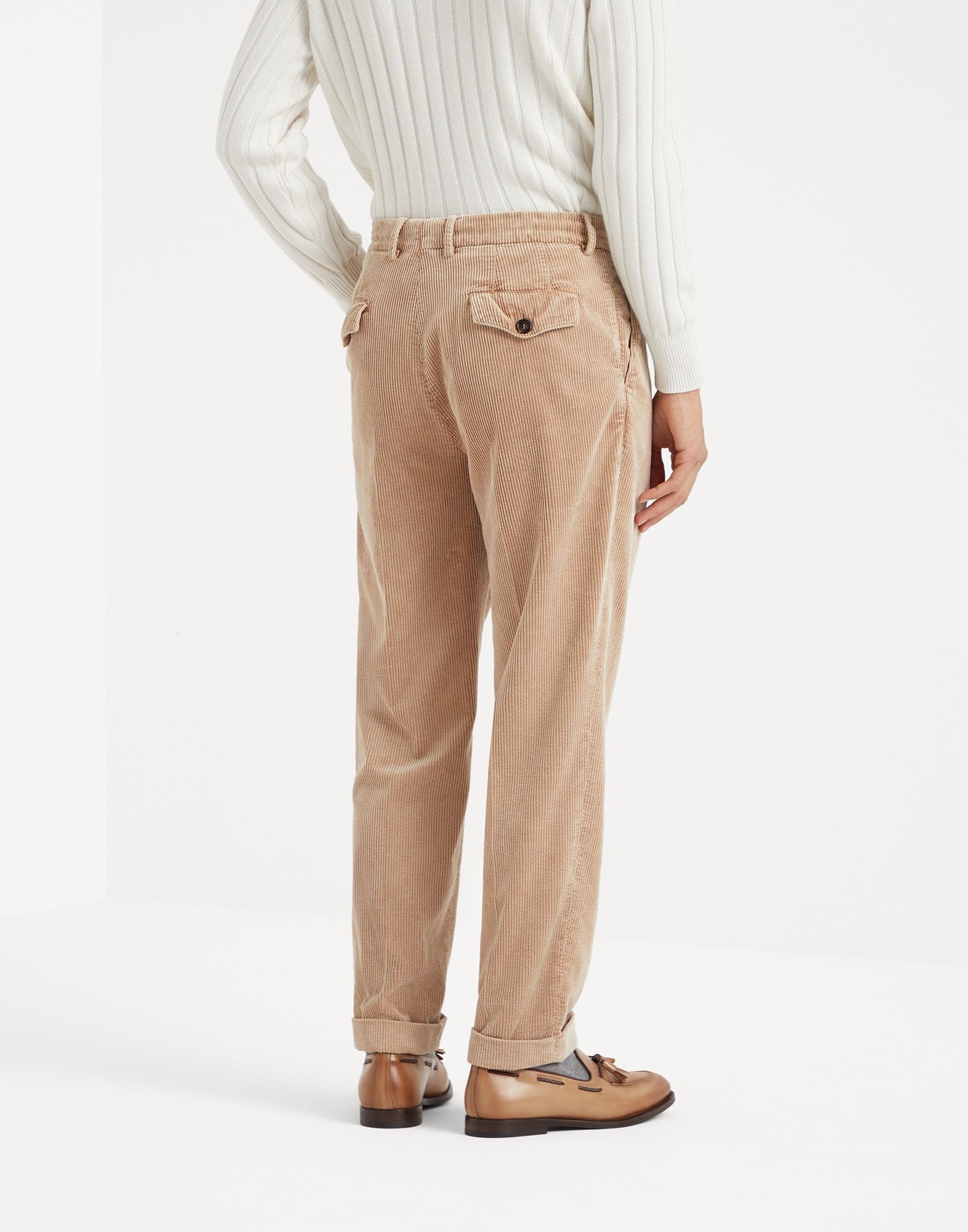 Brunello Cucinelli o1la1rc1a0925 Corduroy Pants in Beige Size US 34 / EU 50 - 2 Thumbnail