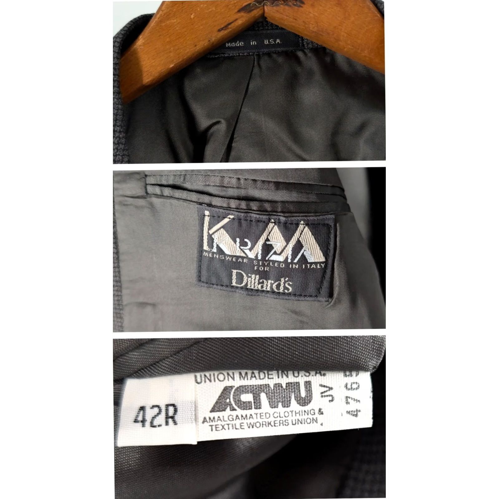 Krizia VINTAGE Krizia Blazer Gray Check Wool 42R Blazer Men USA 80s Ivy League Vintage Tailored Blazer Men Size 42R - 4 Thumbnail