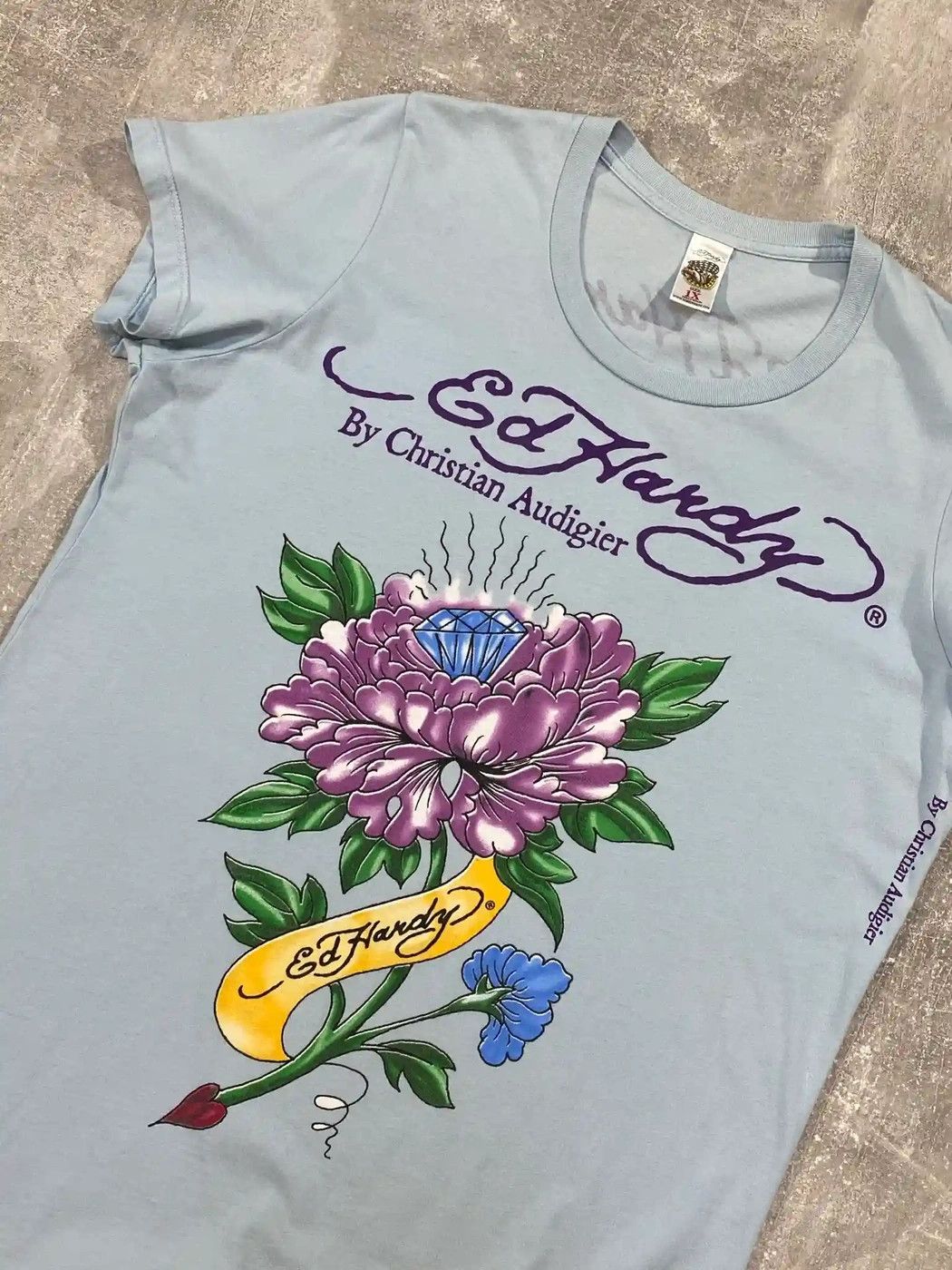 Christian Audigier Ed Hardy By Christian Audigier Diamond Peonies Logo T-shirt Size US S / EU 44-46 / 1 - 2 Thumbnail