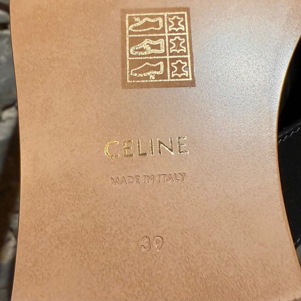 Celine Celine Black Leather Triomphe Logo Lympia Thong Sandals Size US 9 / IT 39 - 11 Thumbnail