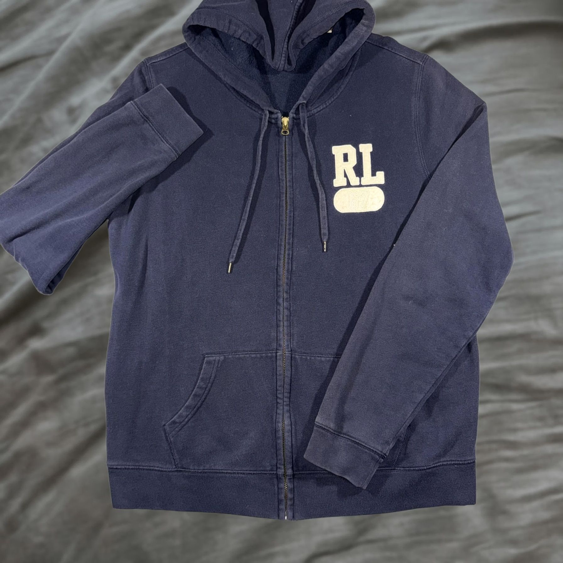 Vintage Polo Jeans Company Ralph Lauren Hoodie Mens XL Blue Full Zip RL 67 Sweatshirt Size US XL / EU 56 / 4 - 1 Thumbnail