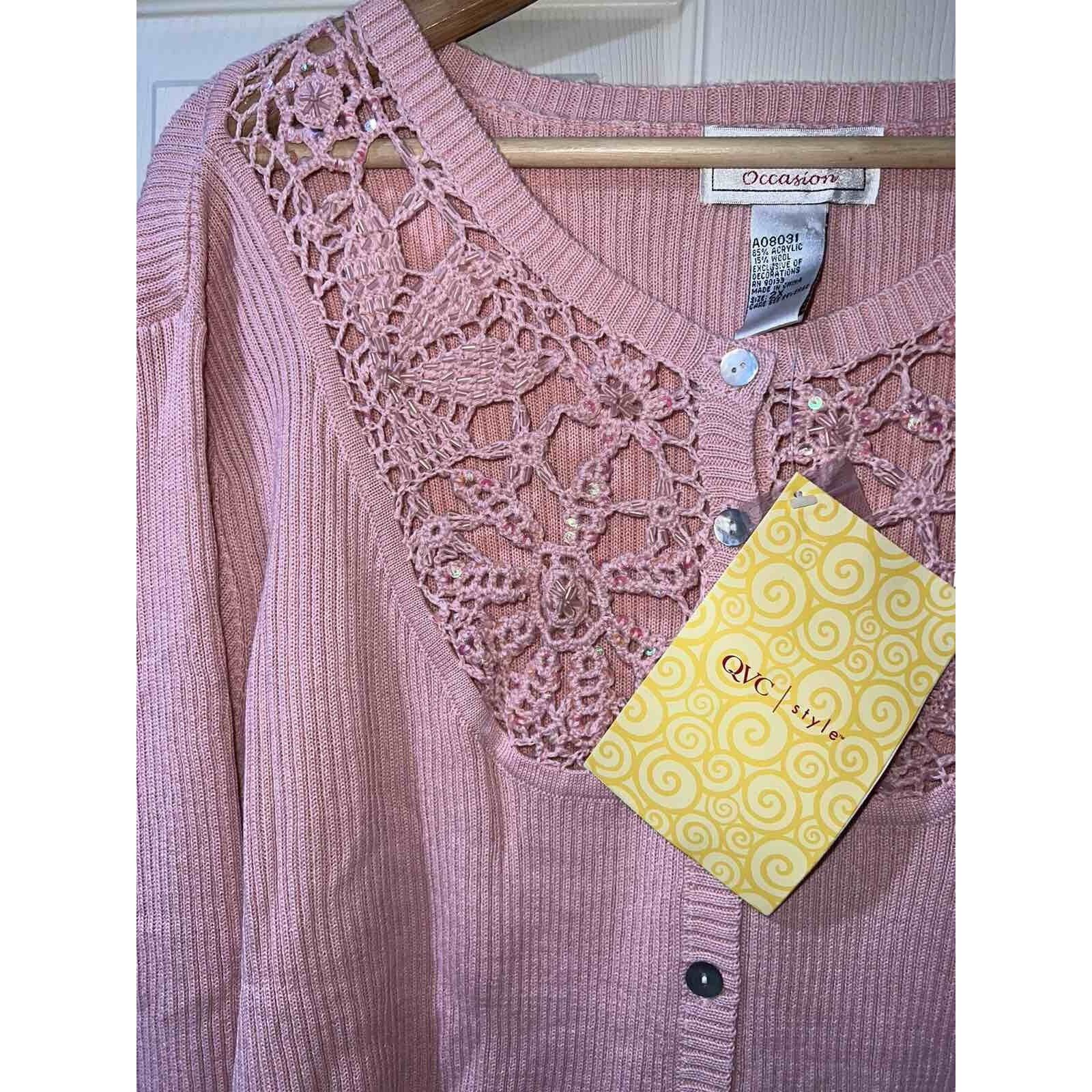 & Other Stories Vintage Victor Costa Pastel Pink Ribbed Women 2X A003289 Size XXL / US 16-18 / IT 52-54 - 8 Thumbnail