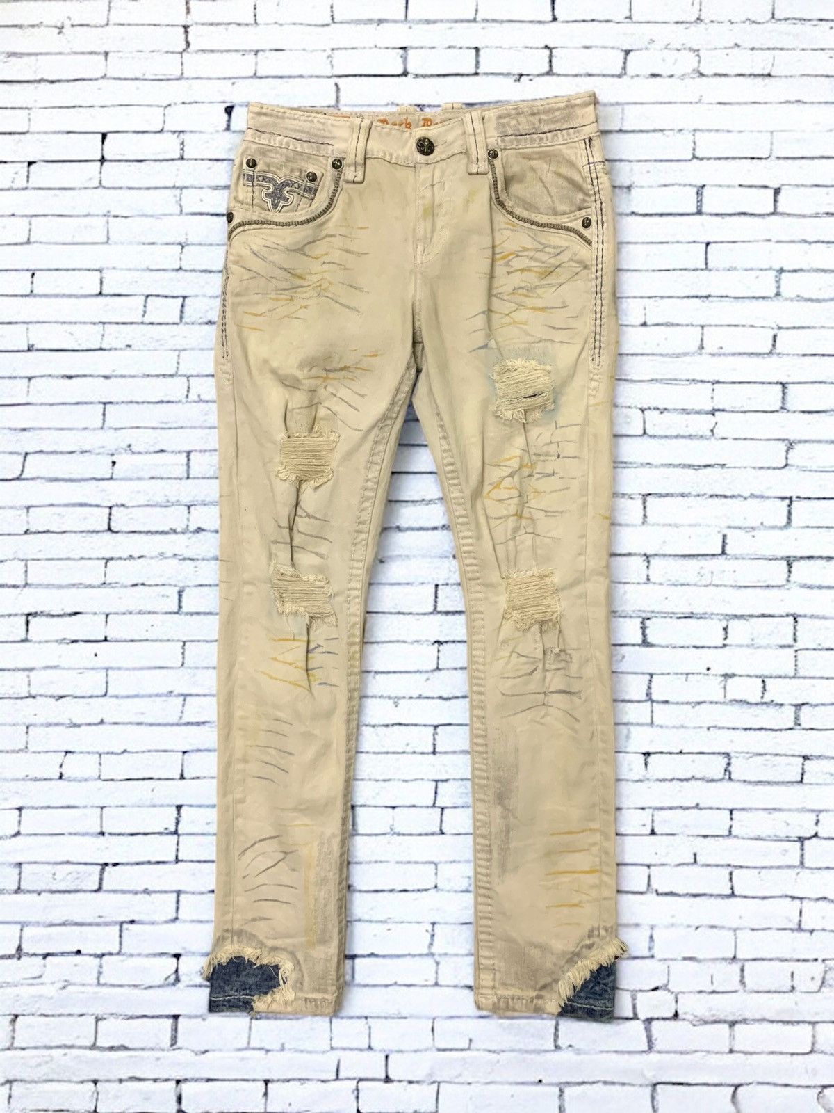 Japanese Brand × Rock Revival Vintage Rock Revival Heavy Stitch Dagger Craft Tapered Jeans Size US 30 / EU 46 - 2 Thumbnail
