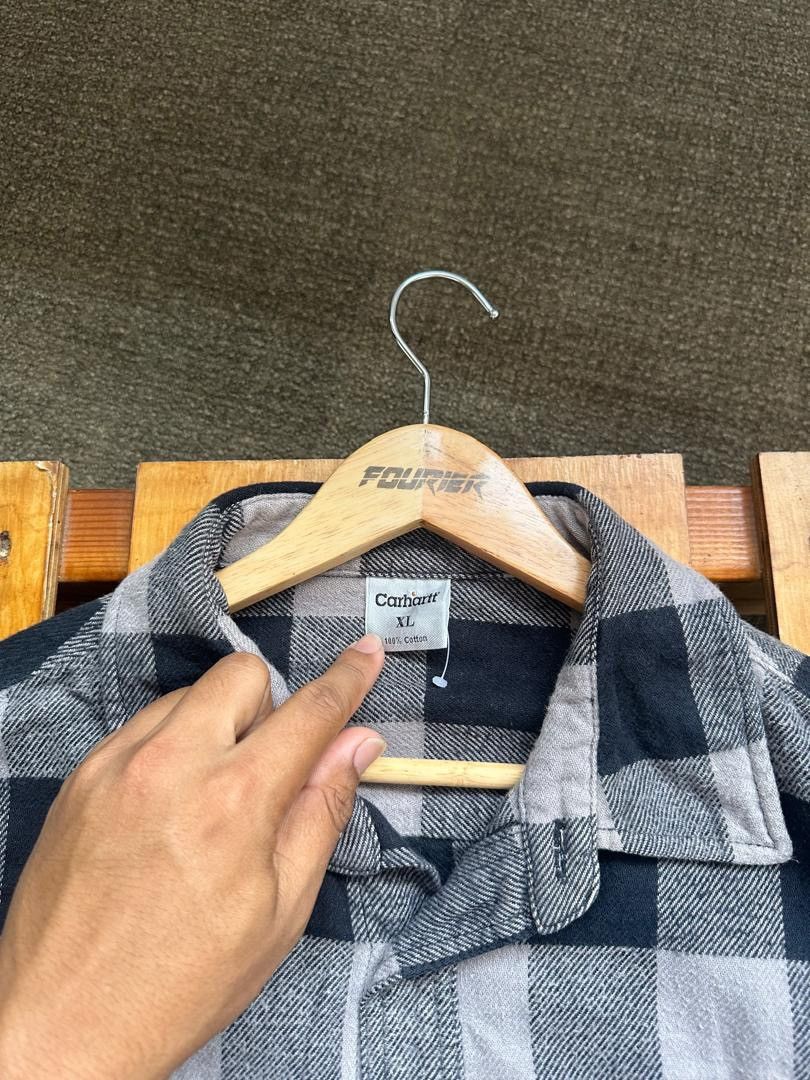 Carhartt × Vintage VINTAGE CARHARTT CHECKERED FLANNEL SHIRT Size US XL / EU 56 / 4 - 4 Thumbnail