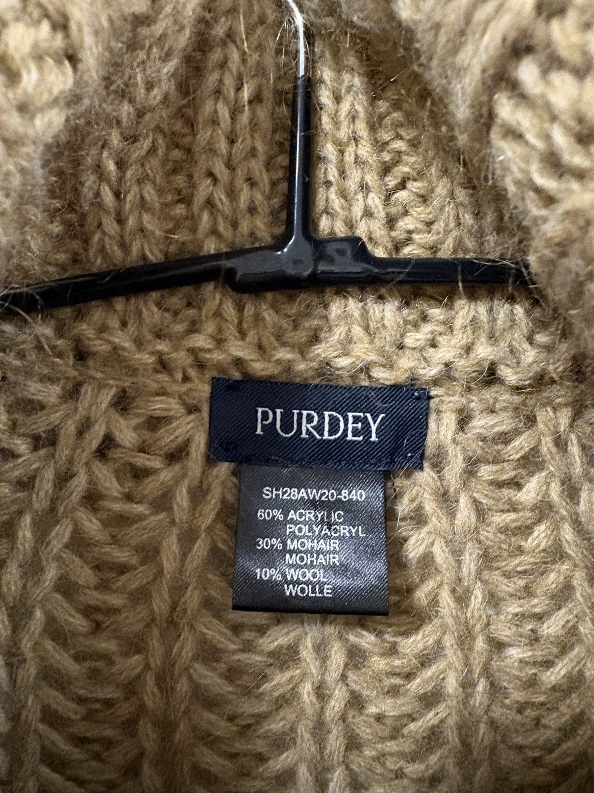 Purdey Purdey Knitted Poncho AW20 Acryl Mohair Wool Size ONE SIZE - 2 Thumbnail