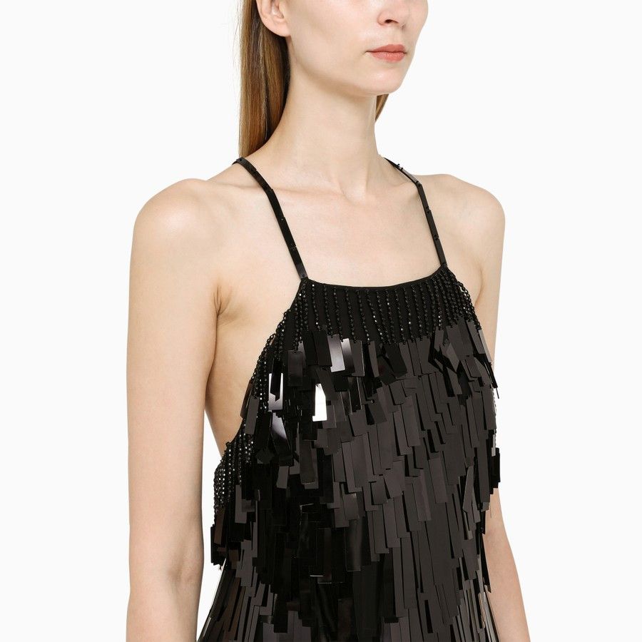 The Attico o1d2blof1024 Sequinned Short Dress in Black Size S / US 4 / IT 40 - 4 Thumbnail