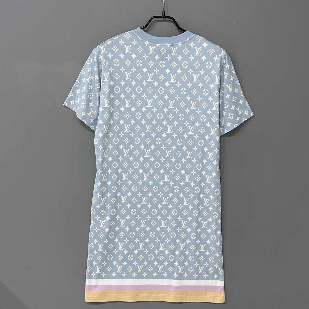 Louis Vuitton LV Monogram All-Over Light Blue Dress L New Size L / US 10 / IT 46 - 3 Thumbnail