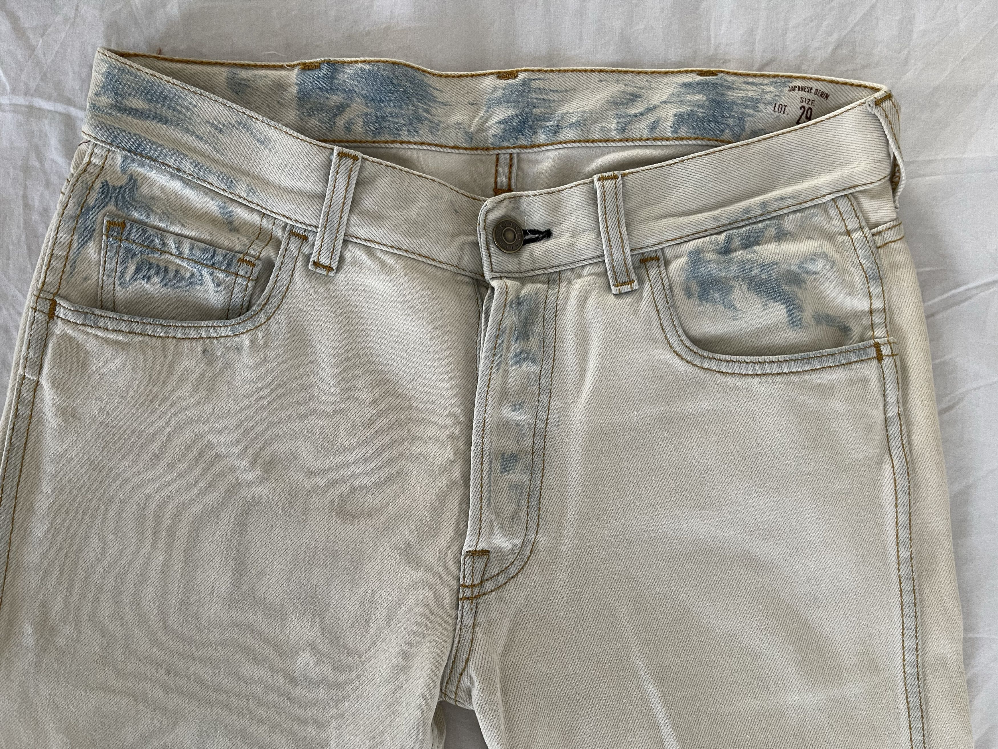 Gucci Gucci mens bleached white japanese denim pants Size US 29 - 2 Thumbnail