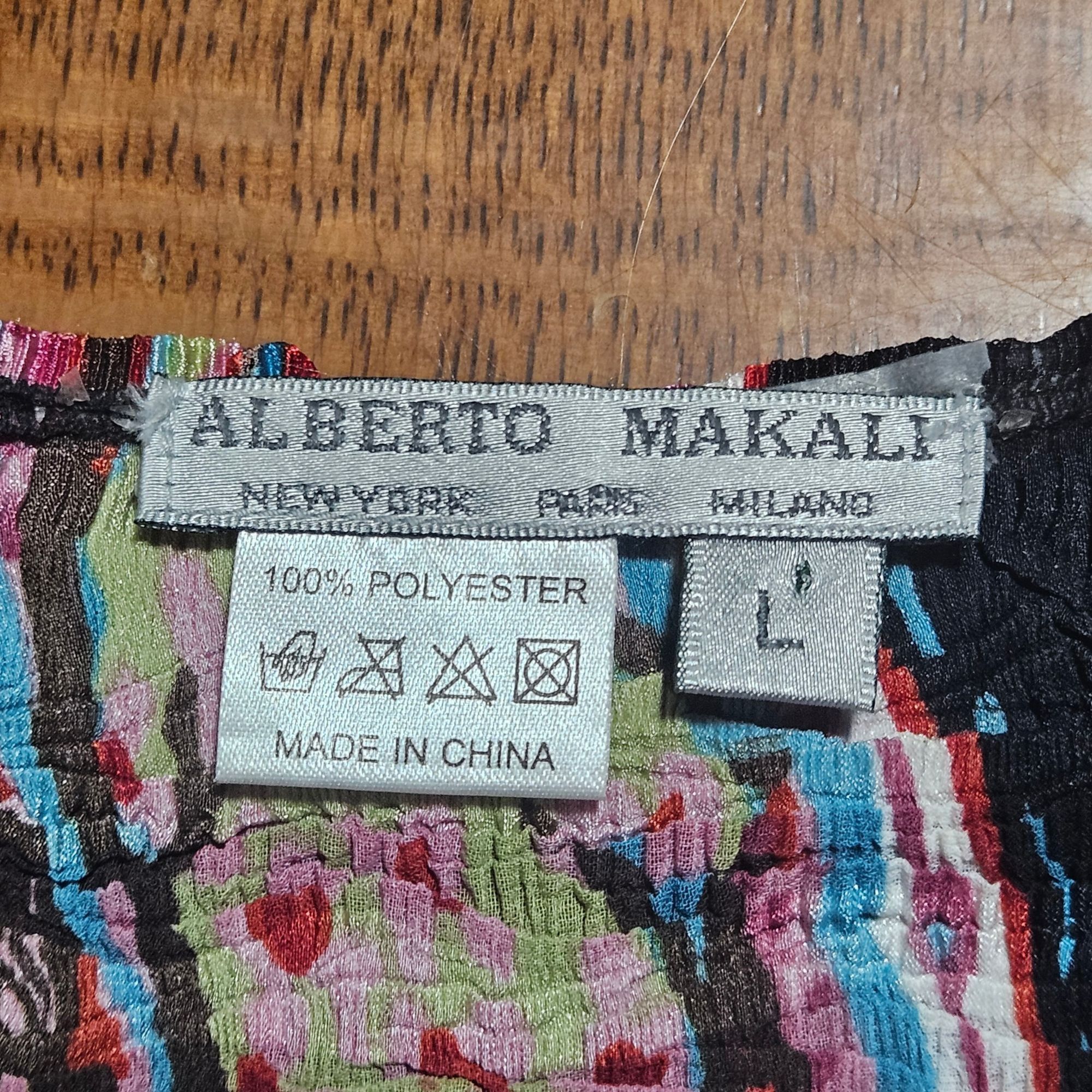 Other Alberto Makali Women Crinkle Top L Multicolor Beaded Boho St Size L / US 10 / IT 46 - 3 Thumbnail