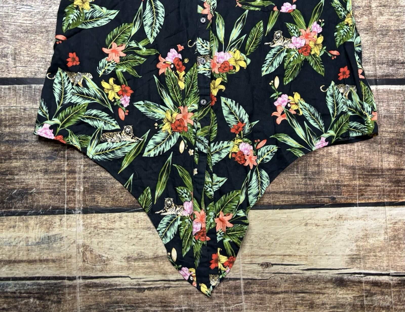 Charter Club Charter Club Luxury Top Womens Large Linen Floral Tie Front Size L / US 10 / IT 46 - 5 Thumbnail