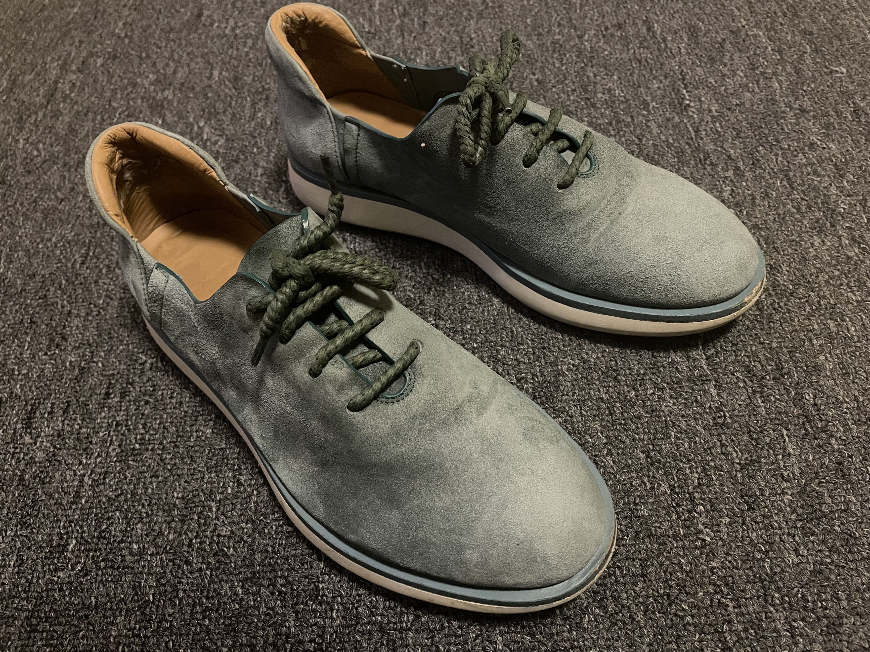Giorgio Armani Giorgio Armani Light blue brushed leather loafers size 6 Size US 6 / EU 39 - 1 Thumbnail