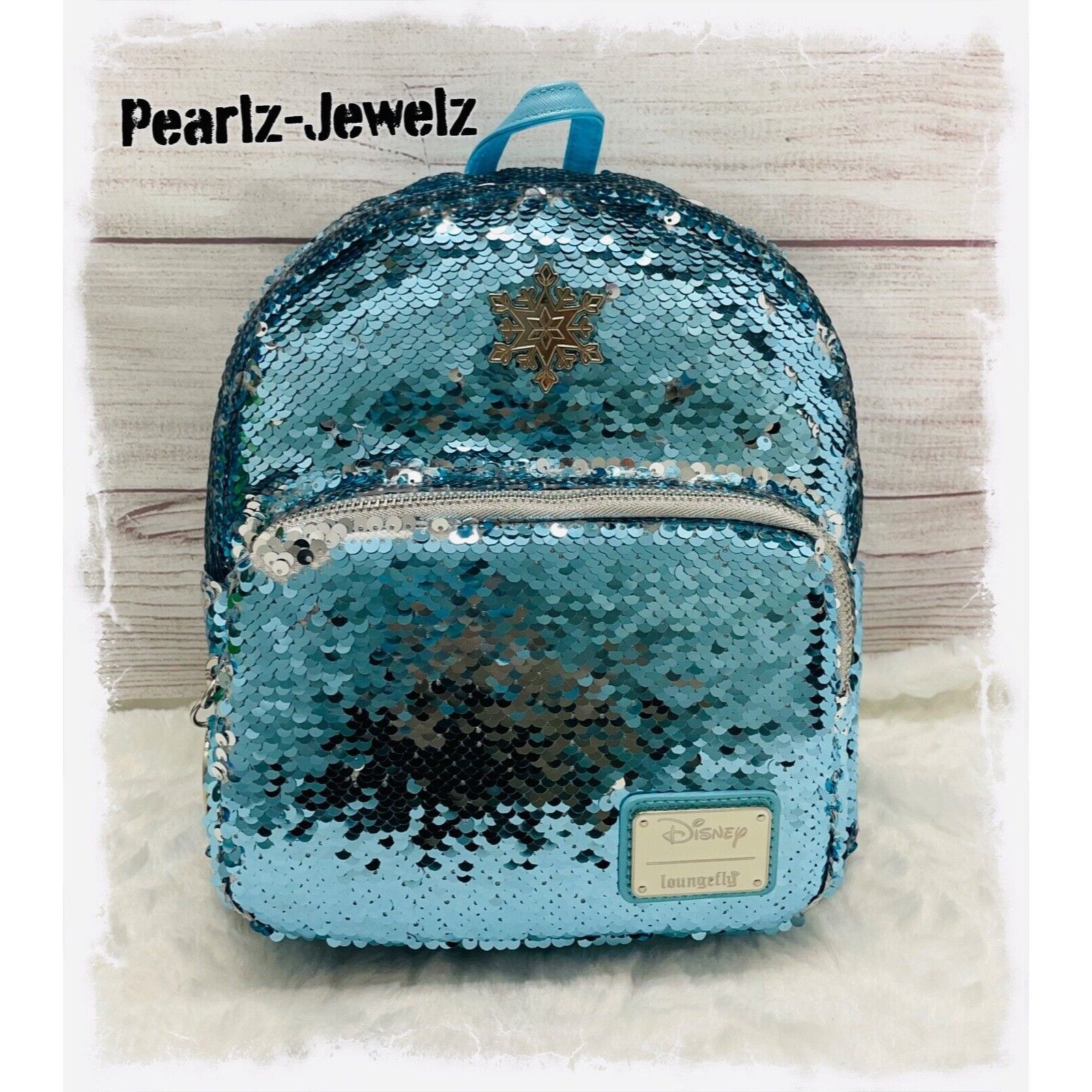 Disney Loungefly Disney Frozen Elsa Sequin Reversible Blue Silver M Size ONE SIZE - 1 Thumbnail