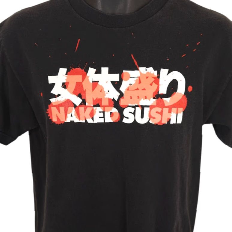 Vintage Naked Sushi Cannabis T Shirt Mens Size Medium Black Japanese Samurai Swords Size US M / EU 48-50 / 2 - 2 Thumbnail
