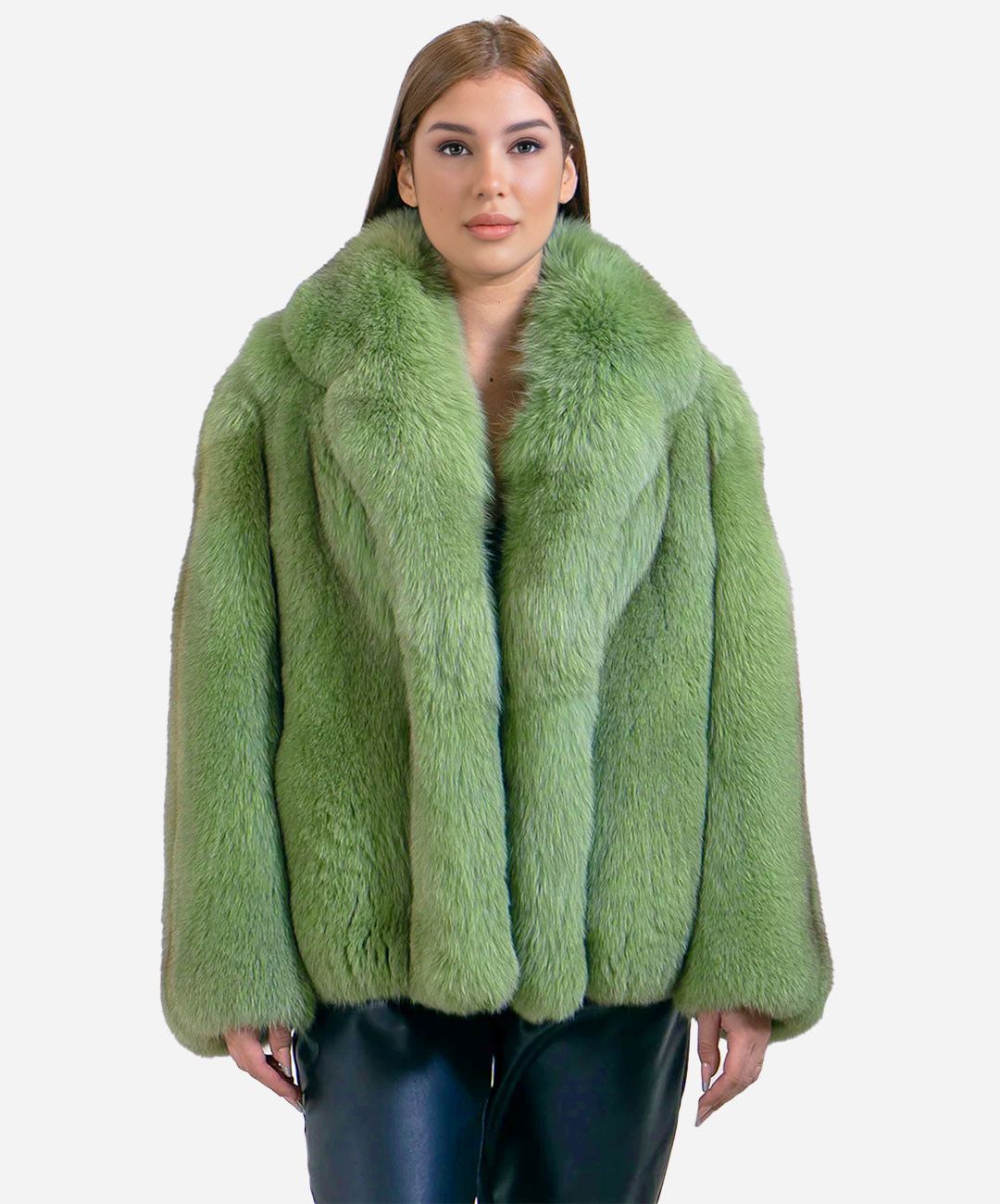 Women’s ‘Matcha Green’ Fox Fur Coat