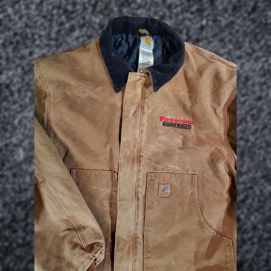 Carhartt VINTAGE Carhartt Signature Duck Canvas Quilted Lining Work Jacket J22-BRN 2XL Brown Mens Regular Jacket Size US XXL / EU 58 / 5 - 1 Thumbnail