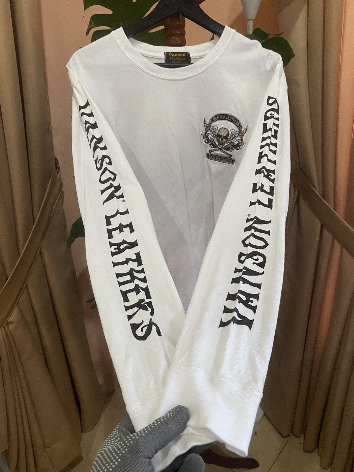 Vanson Leathers Vanson Leathers Roadracer Skull Graphic White Long Sleeve Size US M / EU 48-50 / 2 - 9 Thumbnail