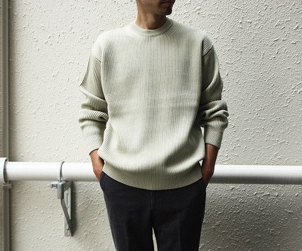 Auralee aa . 4 . as new . SUPER FINE WOOL RIB KNIT BIG P/O .A6AP01RK Size US S / EU 44-46 / 1 - 2 Thumbnail
