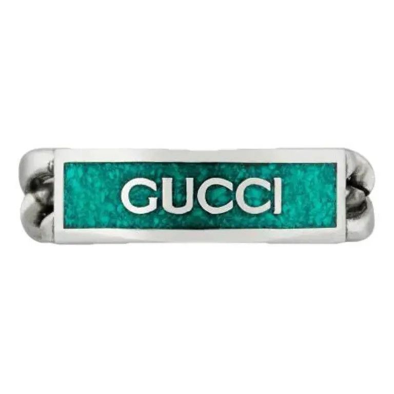 oc11z0126 Size: 19 / Chain Logo Ring In Silver