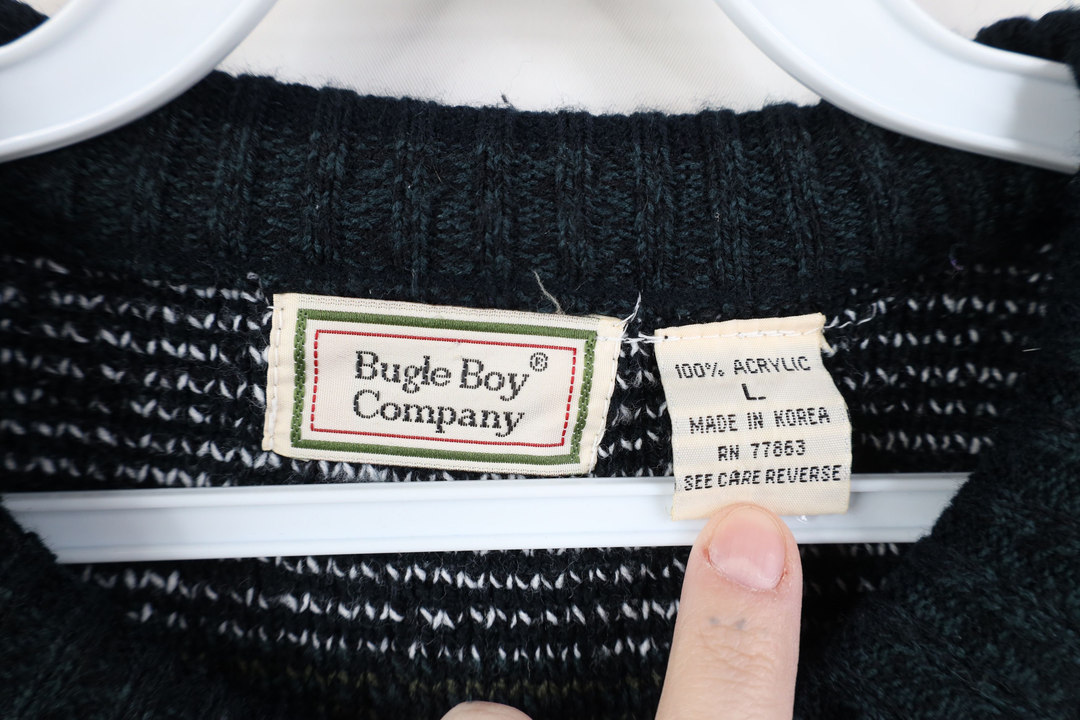 Vintage Vintage 90s Streetwear Checkered Knit Crewneck Sweater Size US L / EU 52-54 / 3 - 4 Thumbnail