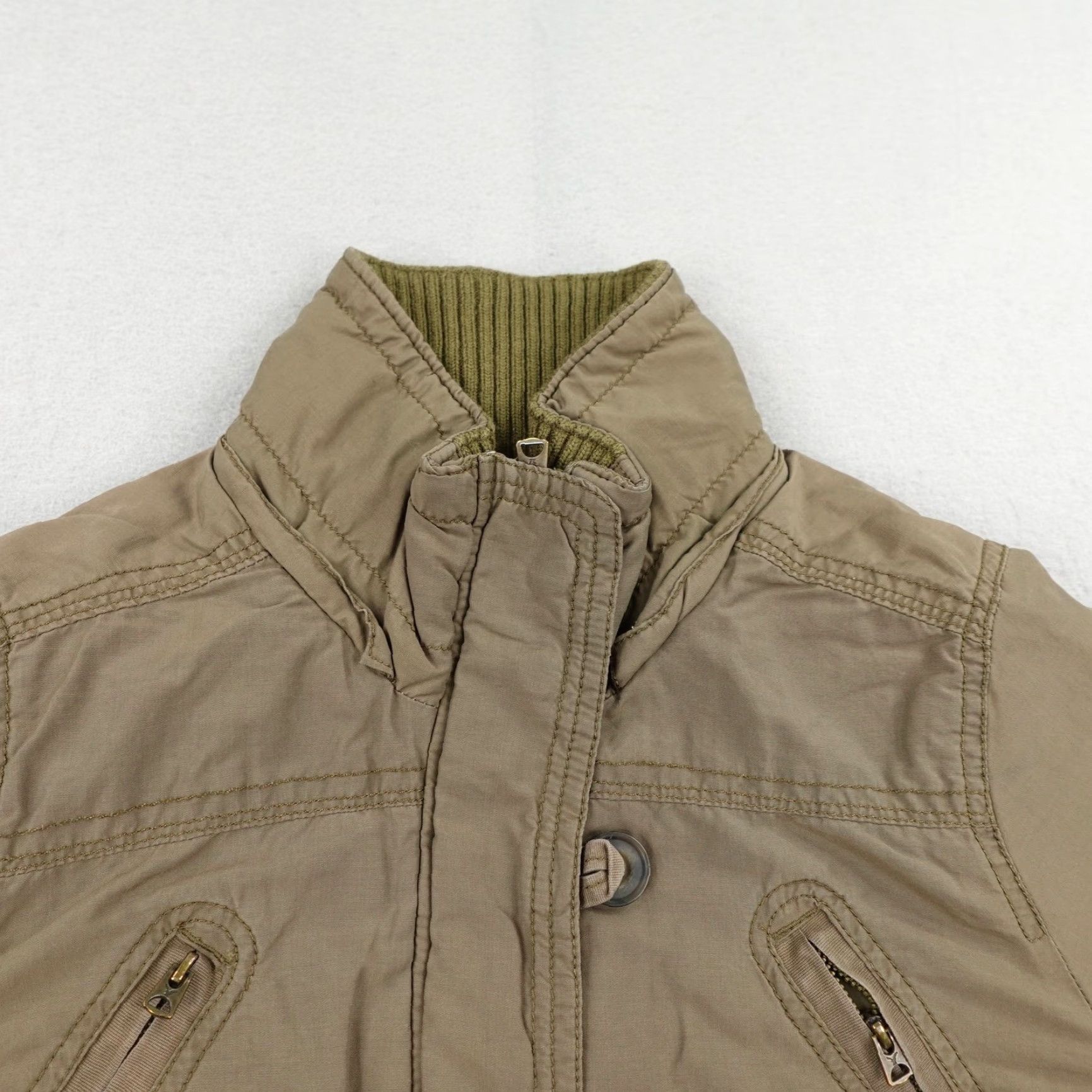American Eagle Outfitters American Eagle Jacket Womens Medium Tan Quilted Lined Parka Field Coat Size M / US 6-8 / IT 42-44 - 2 Thumbnail