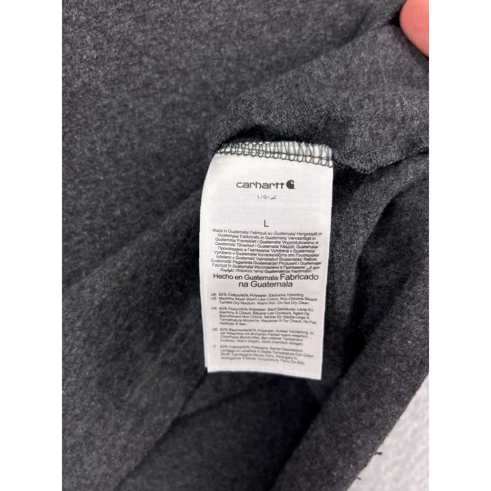 Carhartt Carhartt Shirt Mens Large Gray Dark Heather Pocket Crew Neck Cotton Blend Jersey Short Sleeve Work Logo Embroidered Size US L / EU 52-54 / 3 - 4 Thumbnail