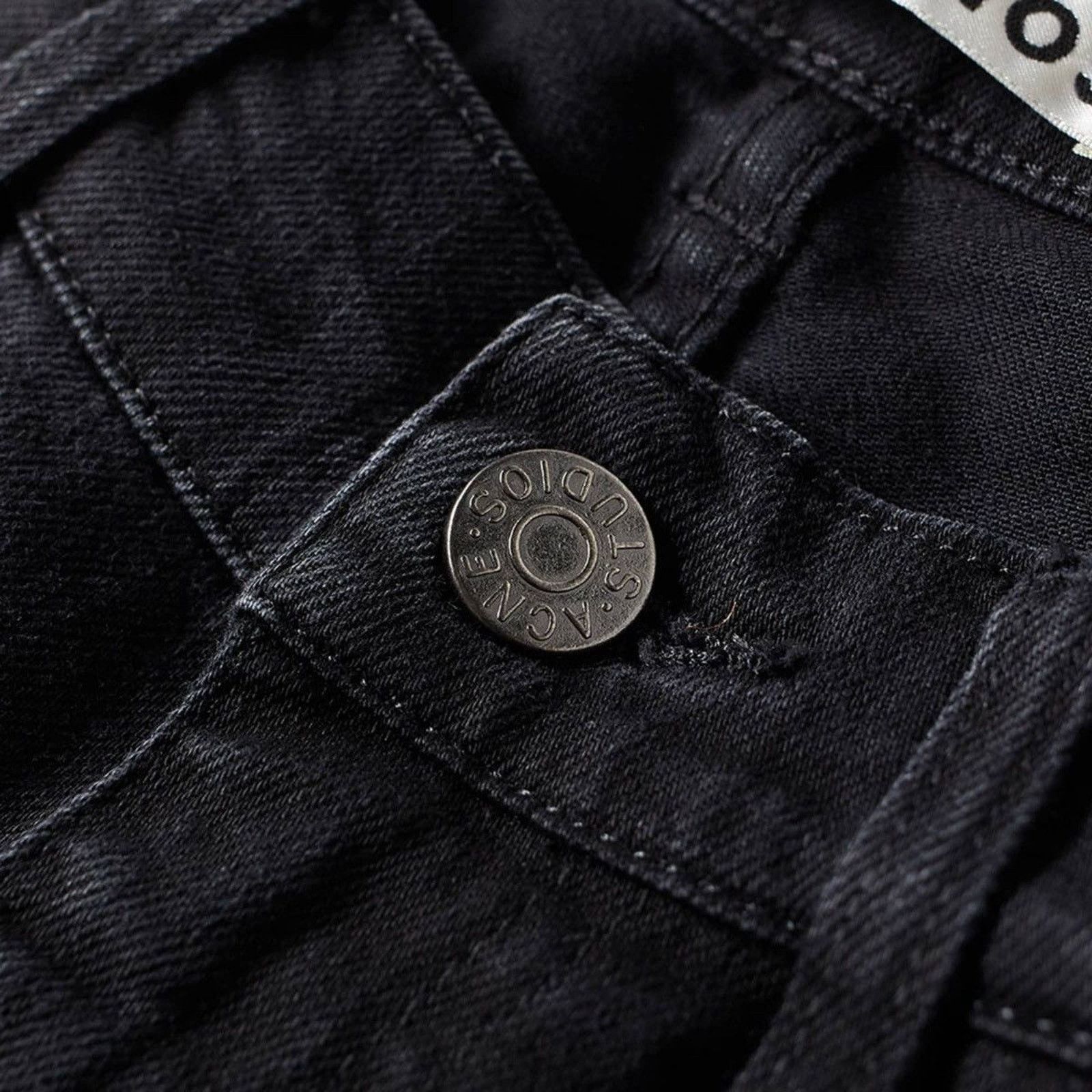 Acne Studios Thin Used Cash Slim Fit Black Denim Pant Jeans