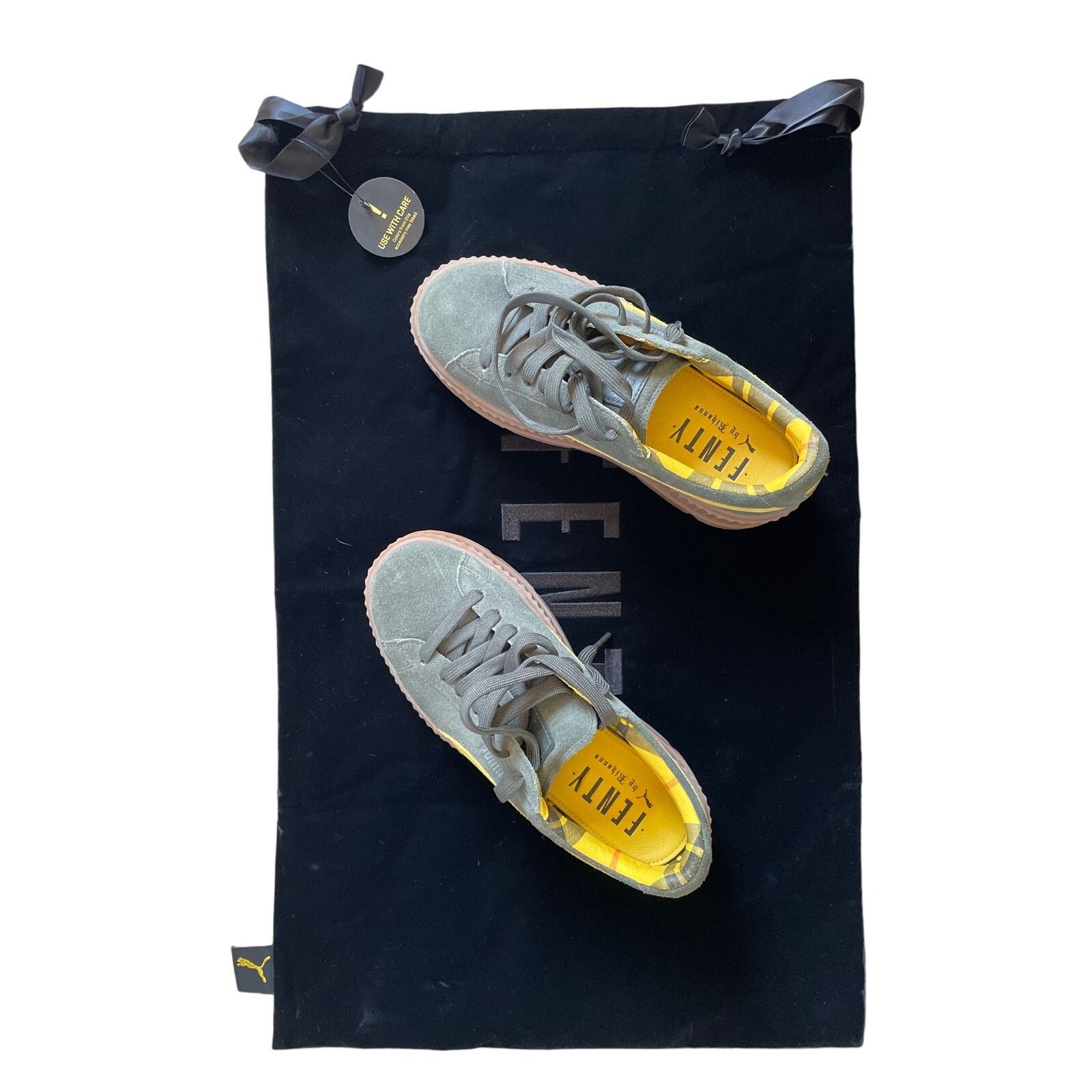 Fenty NWOT Puma X Fenty Suede Cleated Creepers Khaki/Olive Yellow Size US 9 / IT 39 - 5 Thumbnail