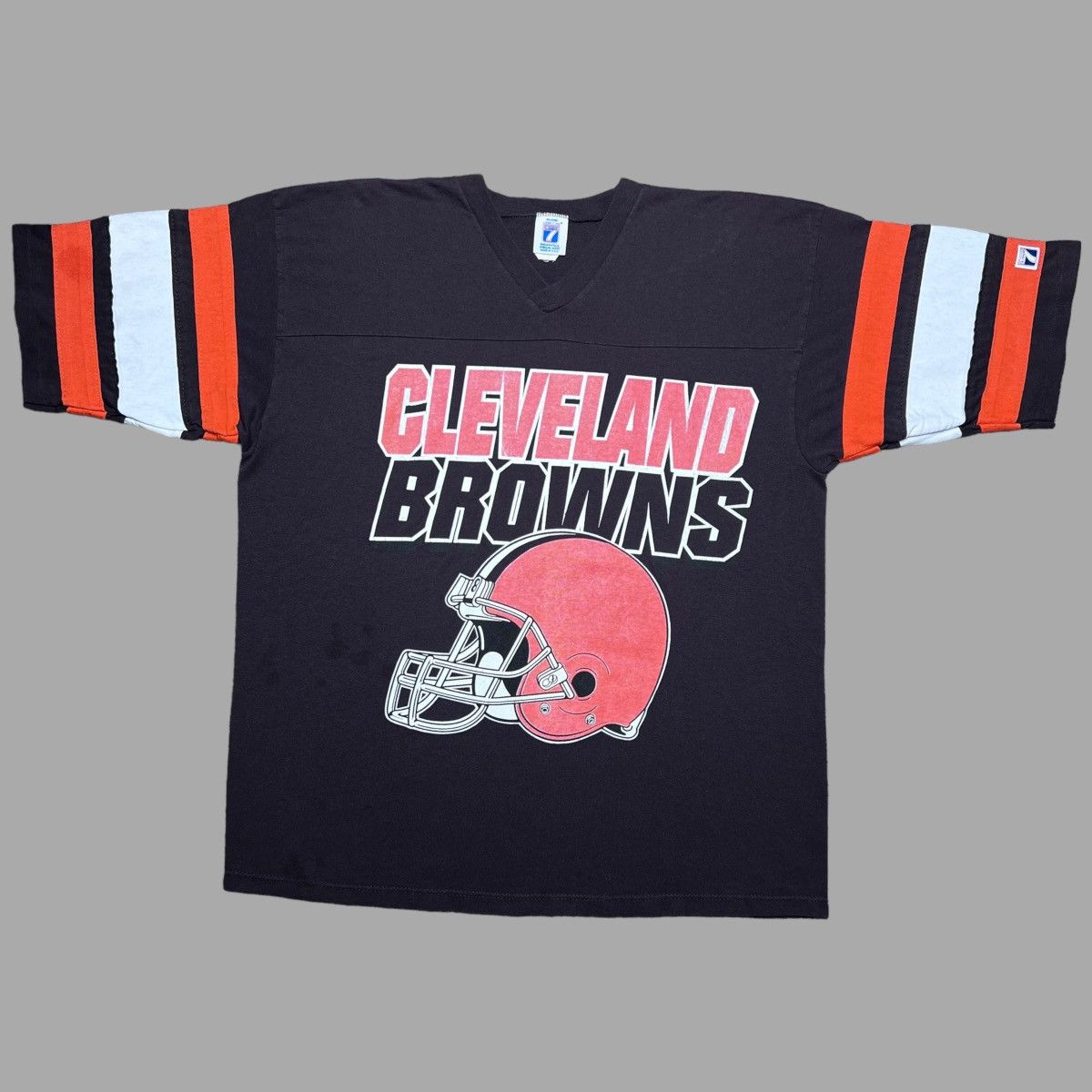 NHL × Vintage Vintage 80s NFL Cleveland Browns Helmet Spell Out Logo 7 Tee Size US L / EU 52-54 / 3 - 1 Thumbnail