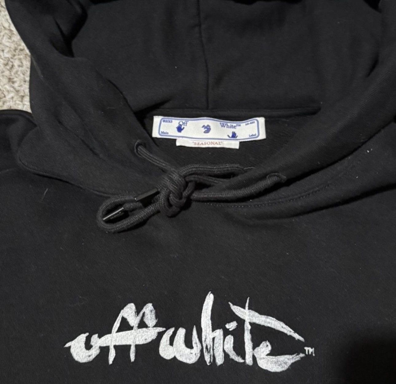 Off-White Black Off White Spray Hoodie Size US XL / EU 56 / 4 - 3 Thumbnail