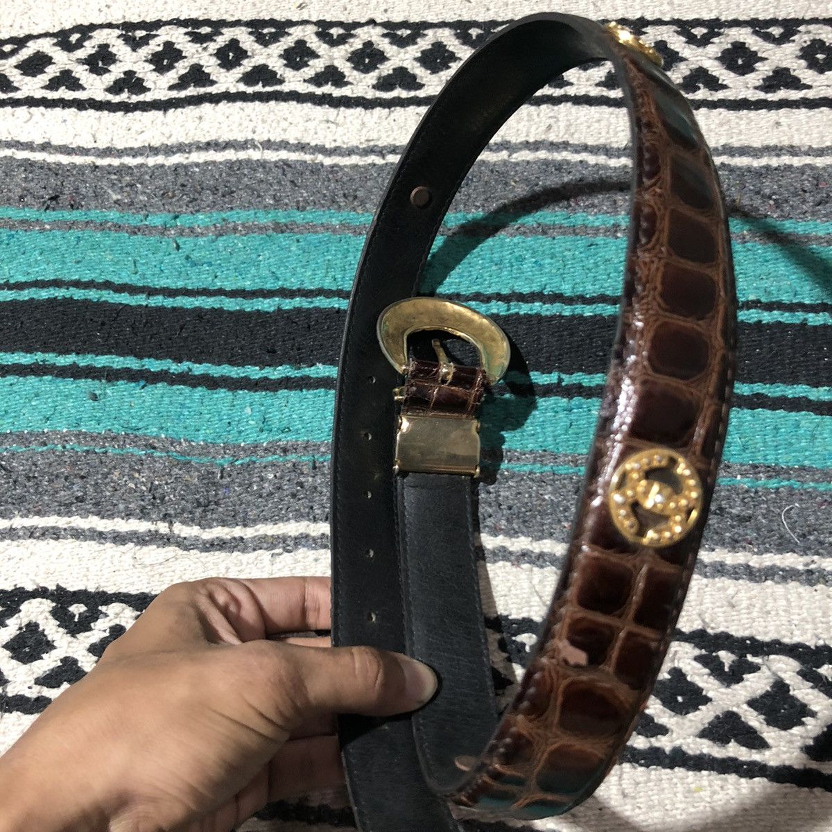 If Six Was Nine Unknown - Emerald Snake Skin Belts Size ONE SIZE - 6 Thumbnail