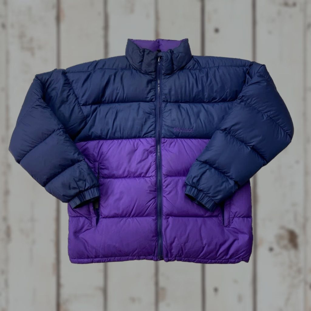 Marmot VINTAGE Marmot Goose Down Purple Blue Puffer Jacket Womens Medium Size M / US 6-8 / IT 42-44 - 1 Thumbnail