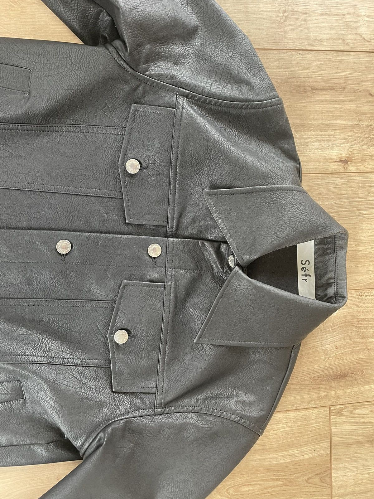 Sefr Séfr Black Pleather Jacket Size US S / EU 44-46 / 1 - 2 Thumbnail