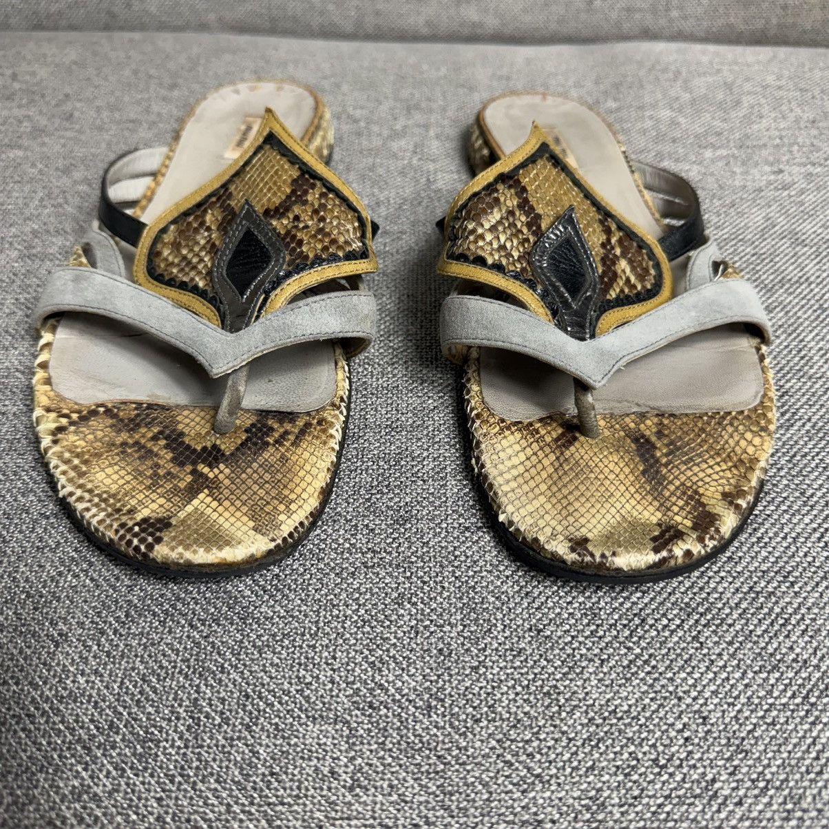 Miu Miu Vintage Miu Miu Python Leather Flip Flops Sandals 39 Size US 9 / IT 39 - 4 Thumbnail
