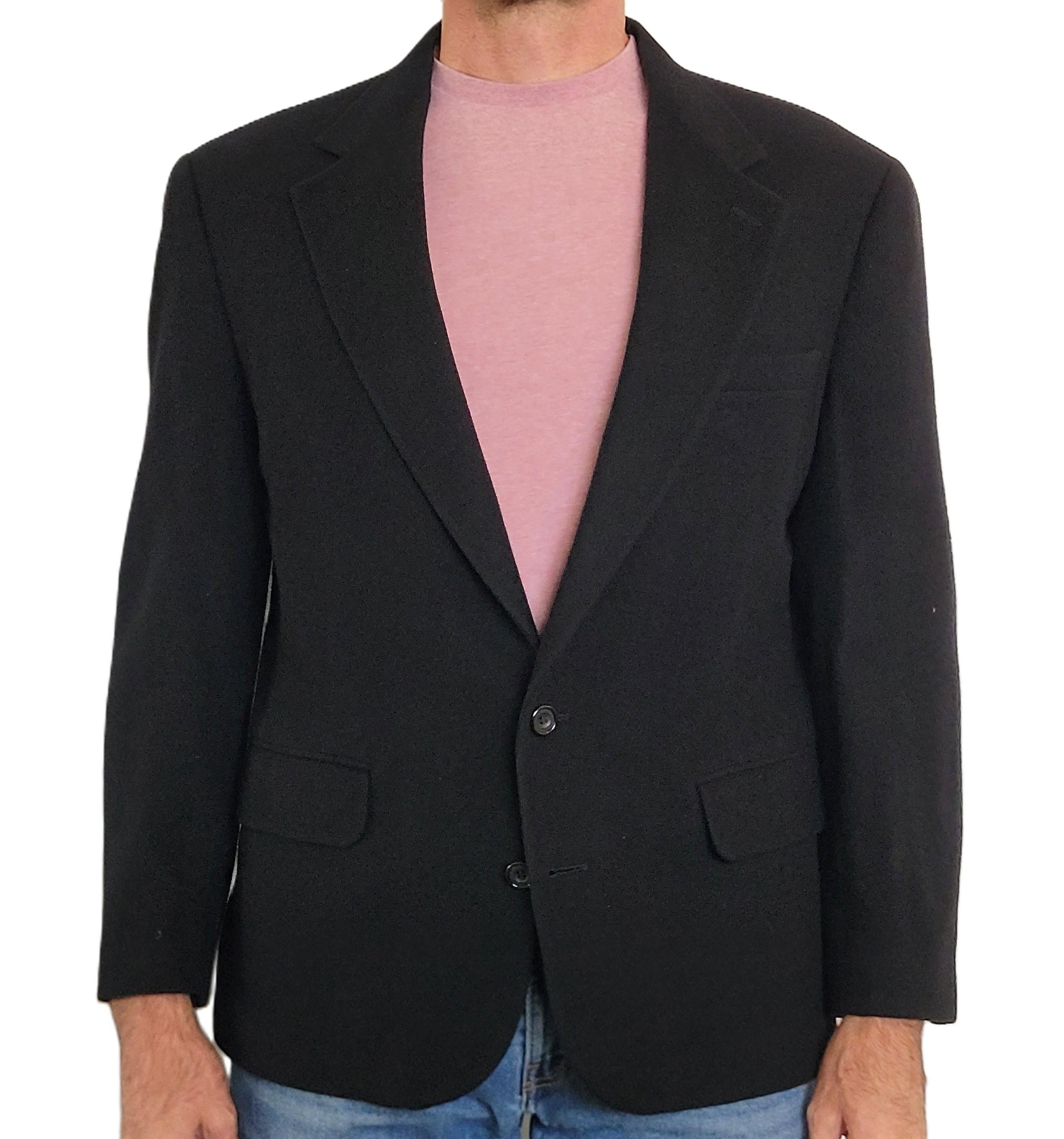 Evan Picone Felt Wool Look Black Blazer Sport Coat Size 50R - 1 Thumbnail